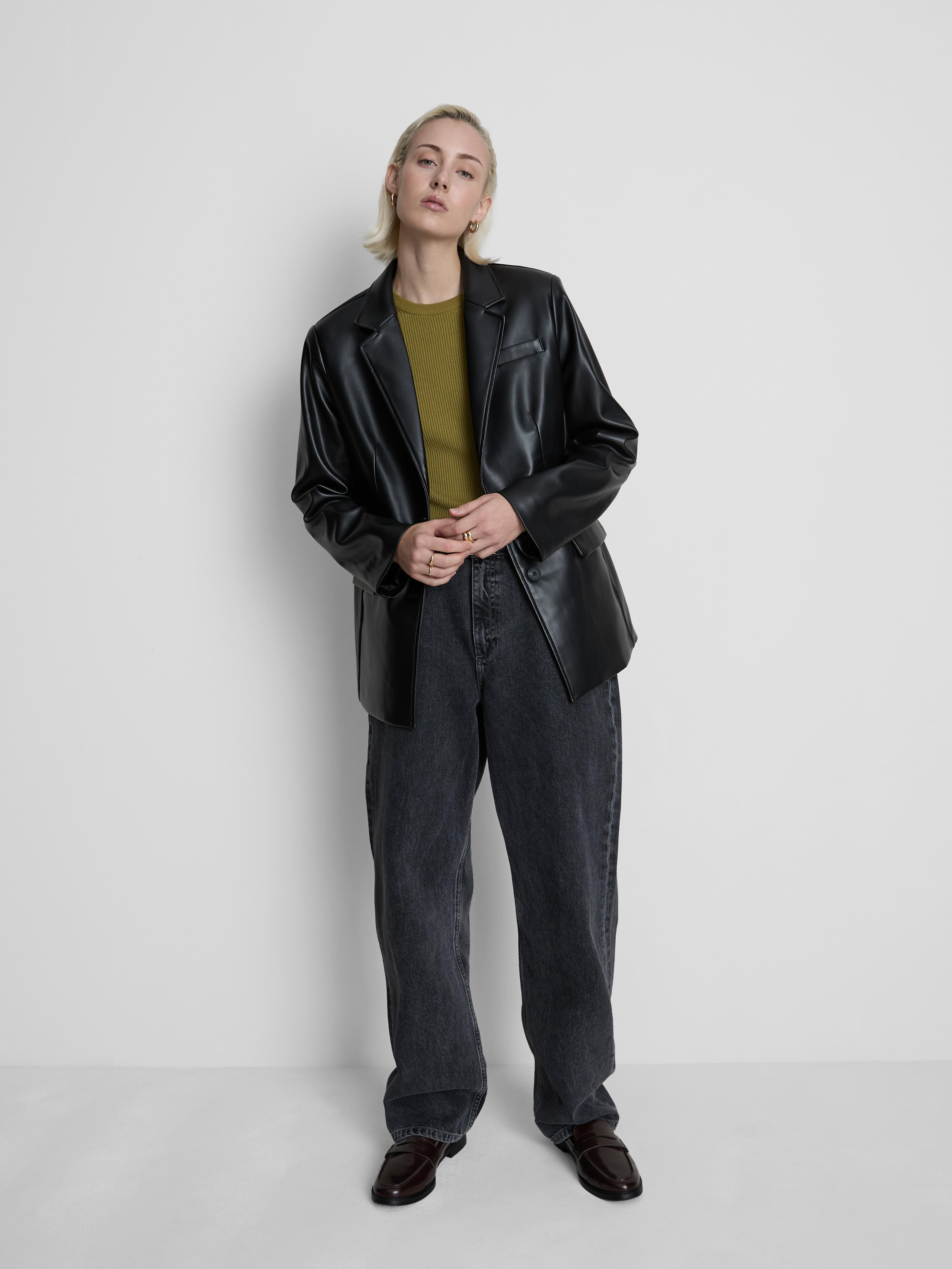 Single Breasted PU Blazer