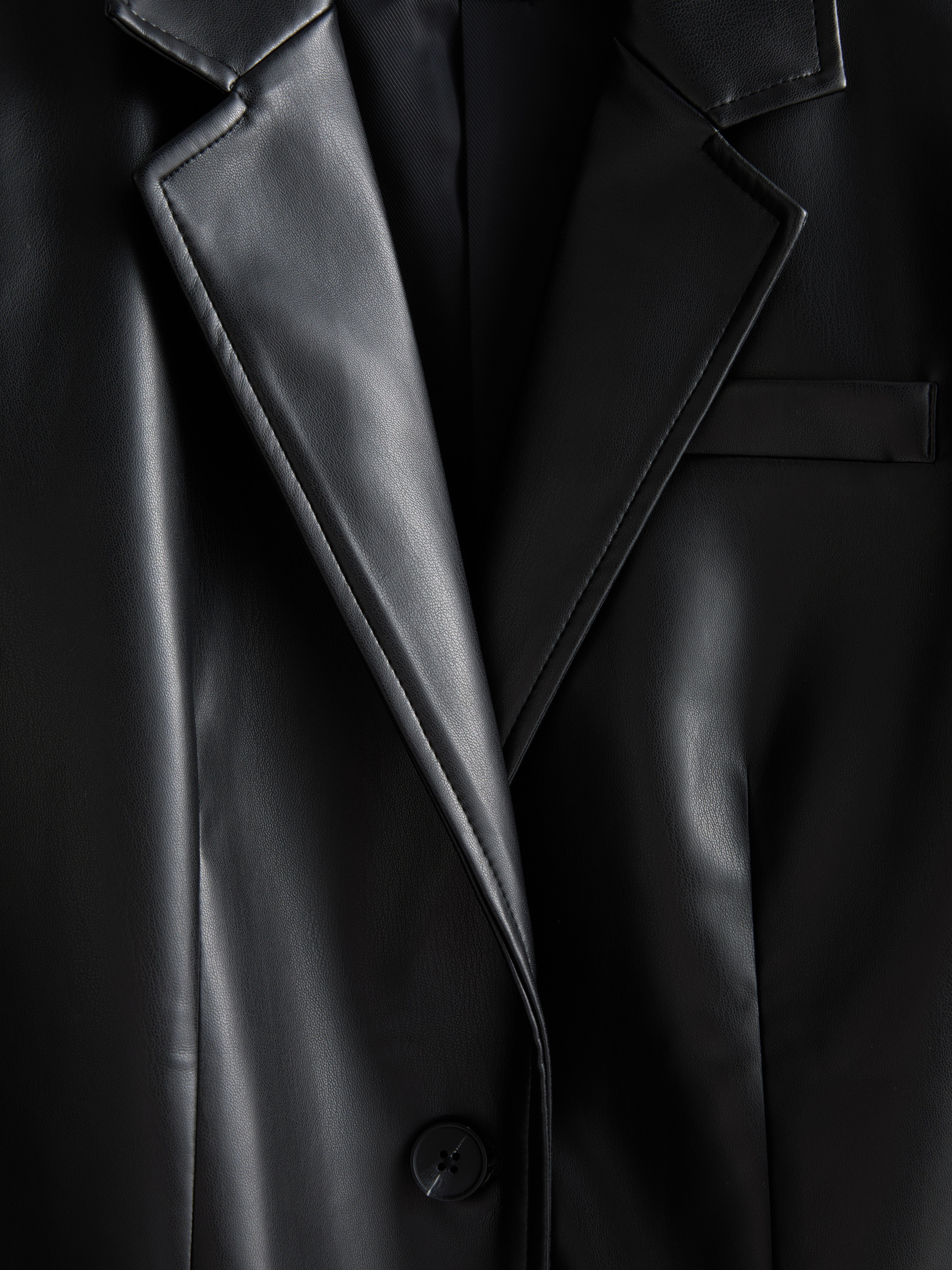 Single Breasted PU Blazer
