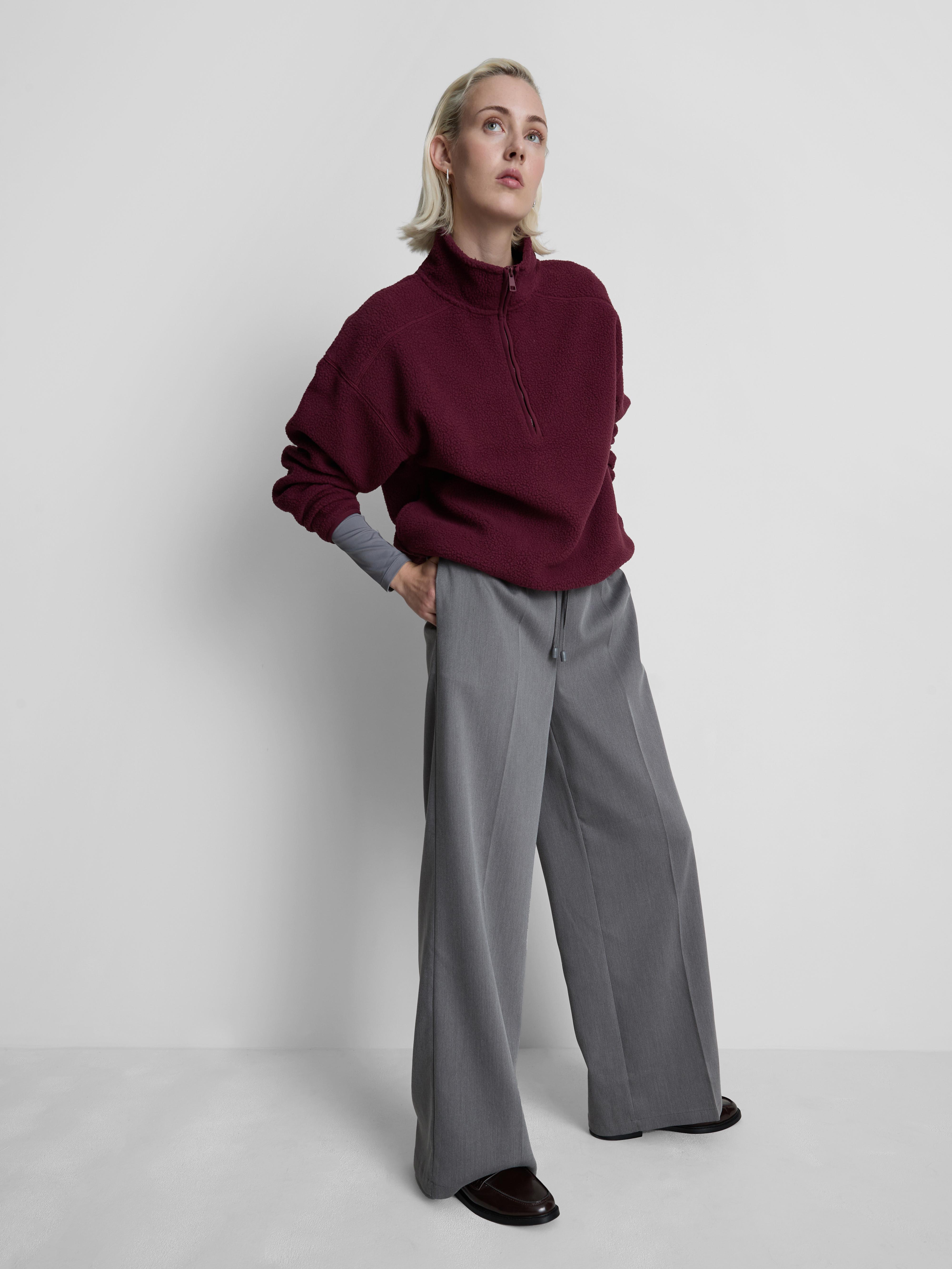 Smart Wide Leg Joggers Grey