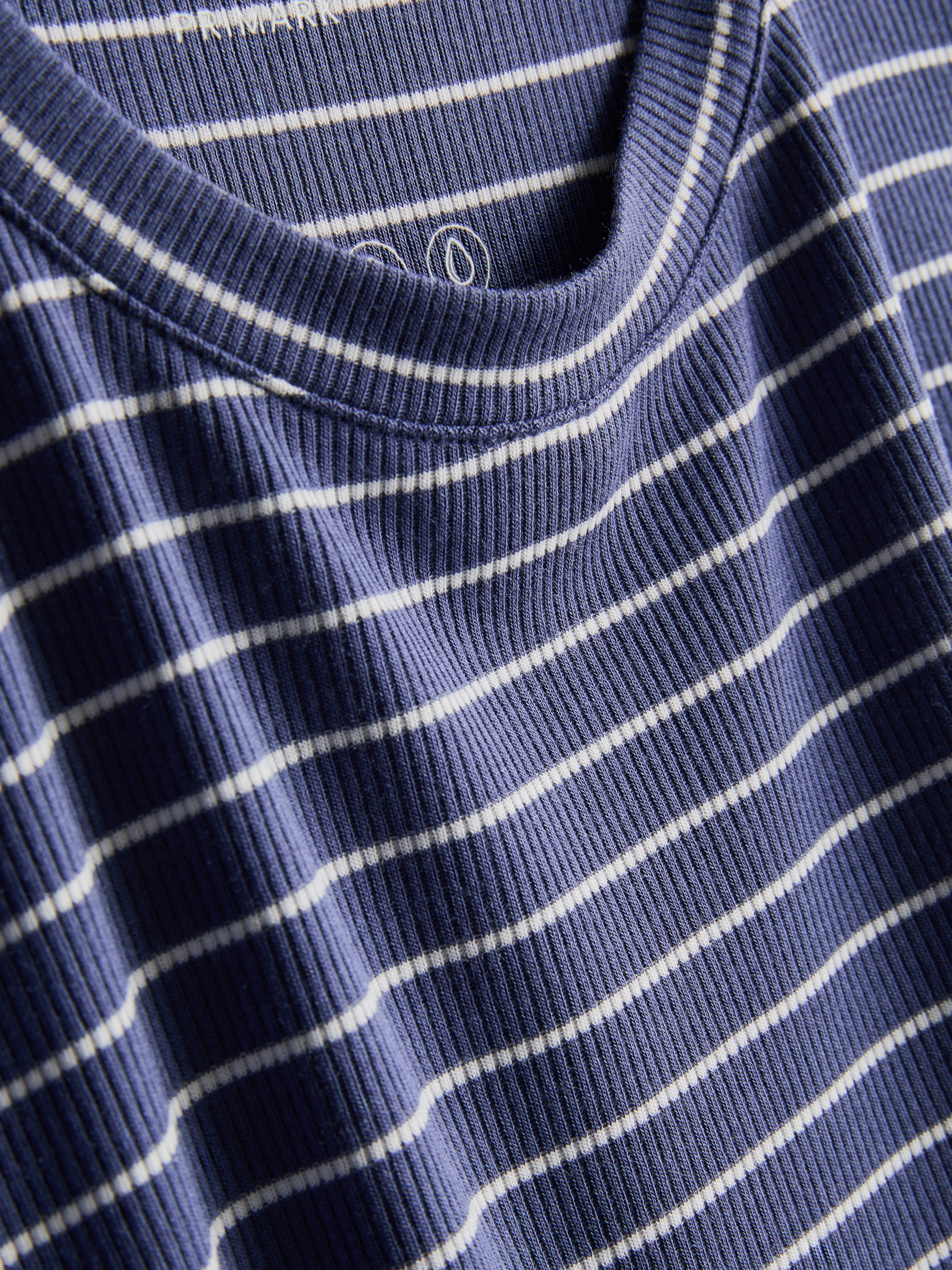 Chemise de nuit en modal mélangé à rayures