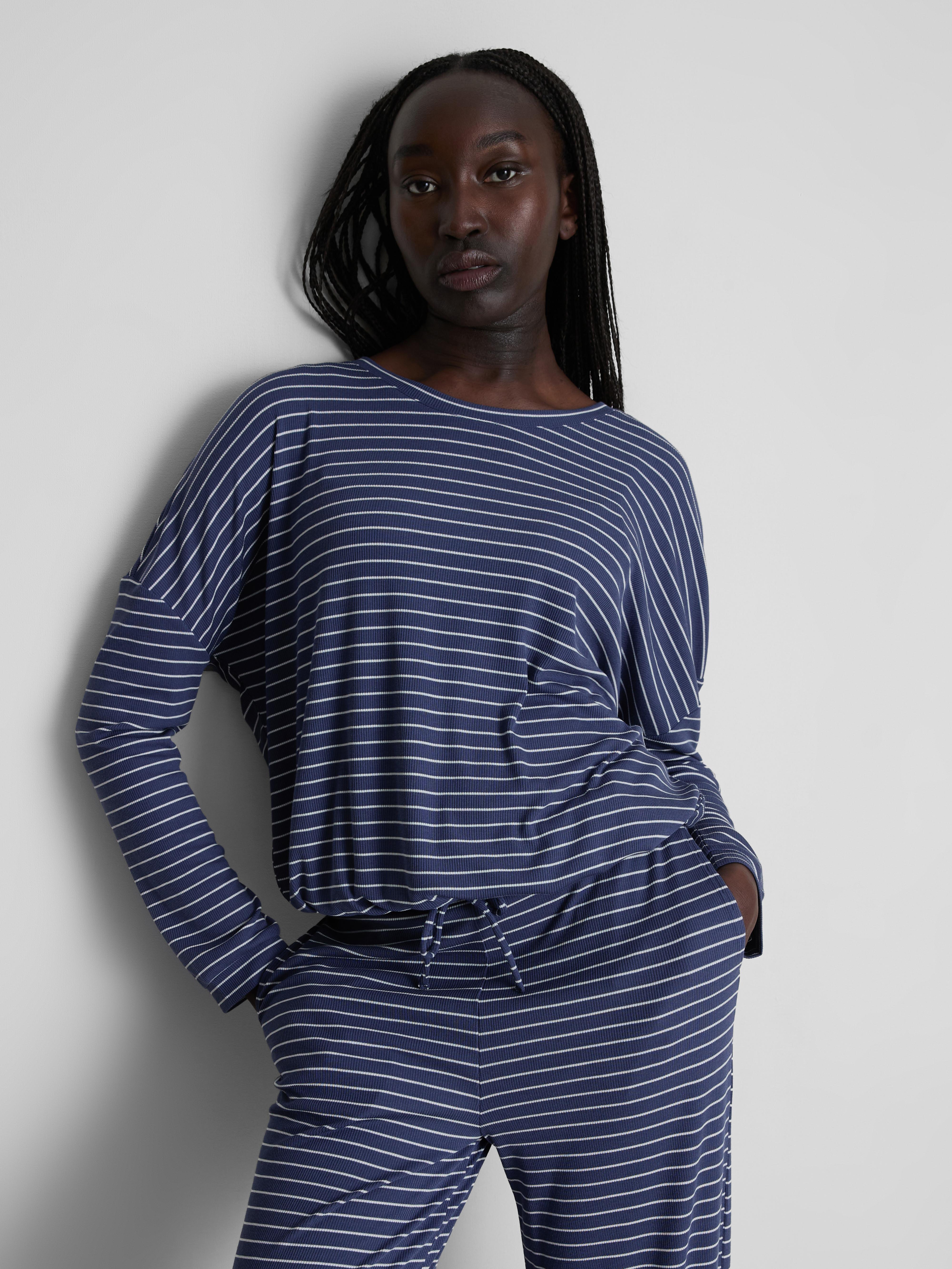 Top de pijama en mezcla de modal a rayas