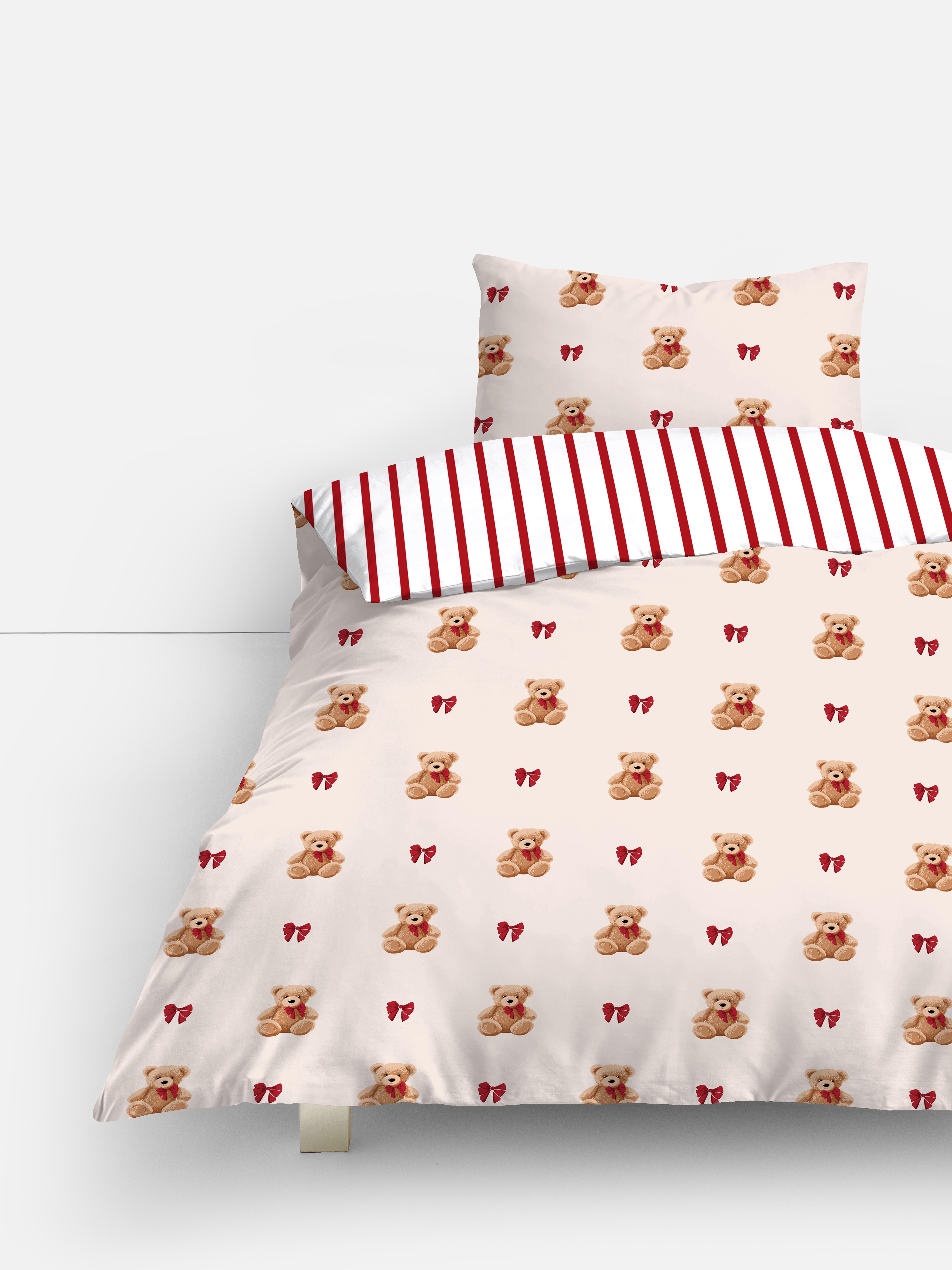 Bear And Stripe Single Bedding Set
