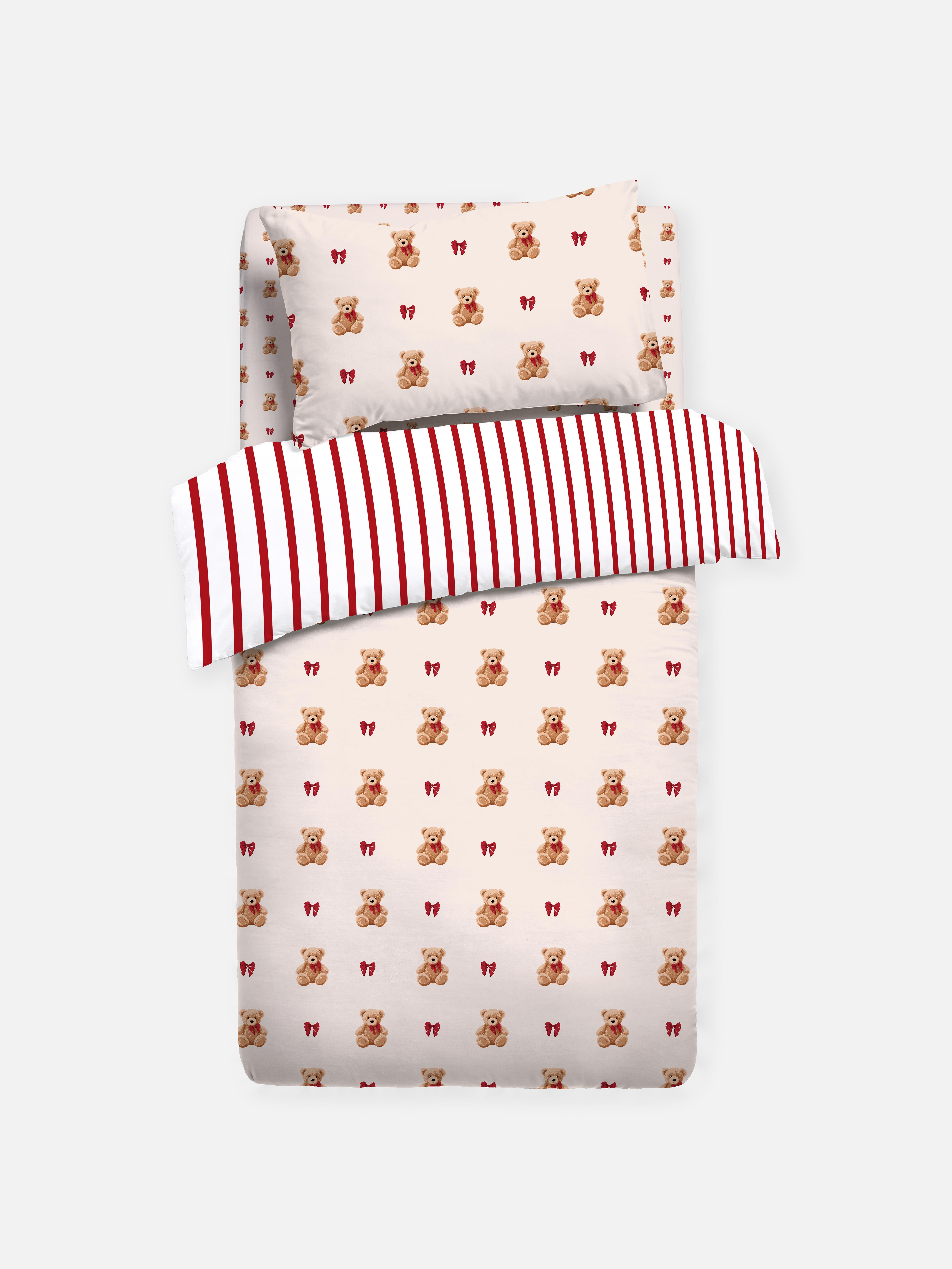 Bear And Stripe Single Bedding Set