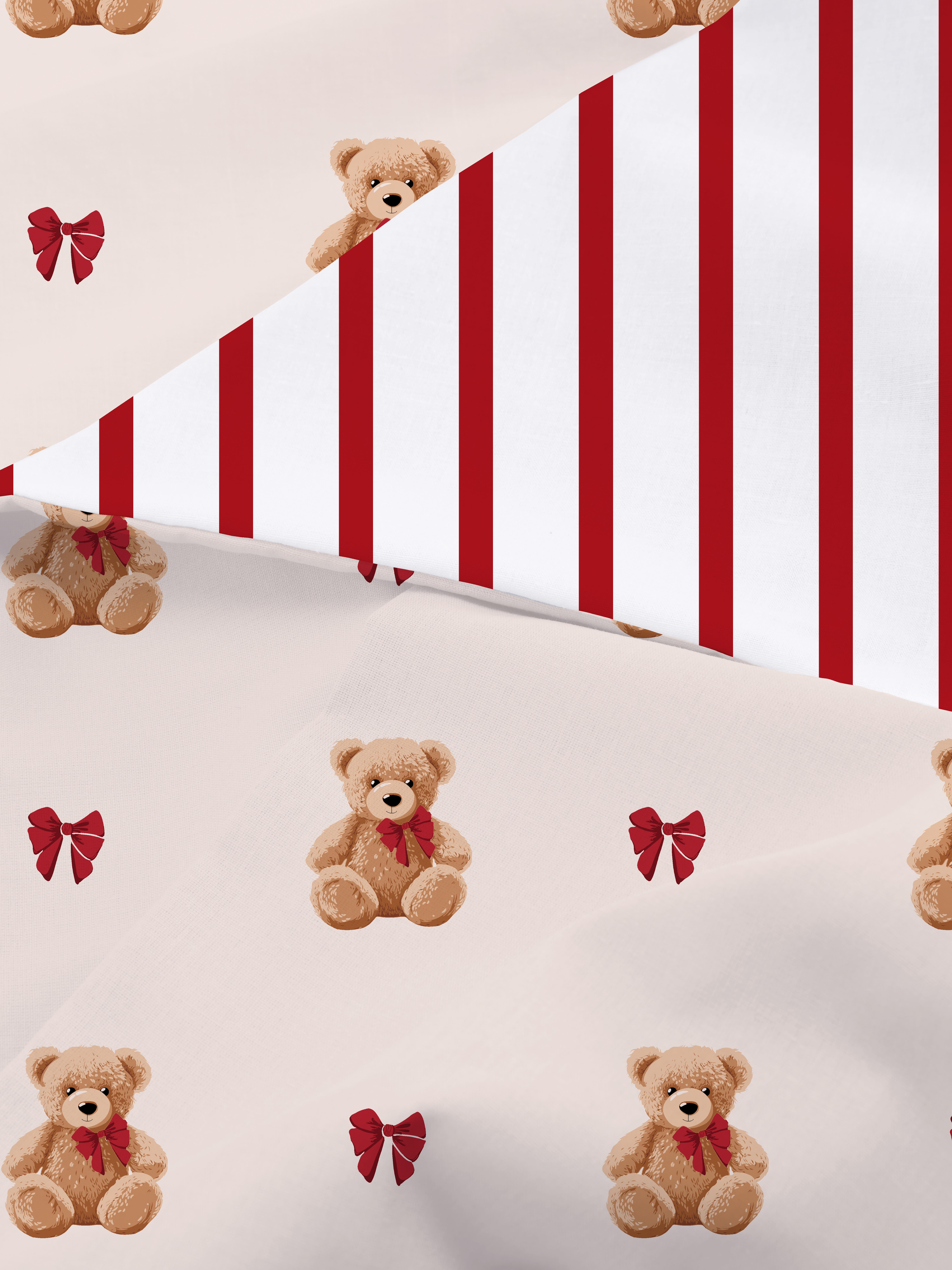 Bear And Stripe Single Bedding Set