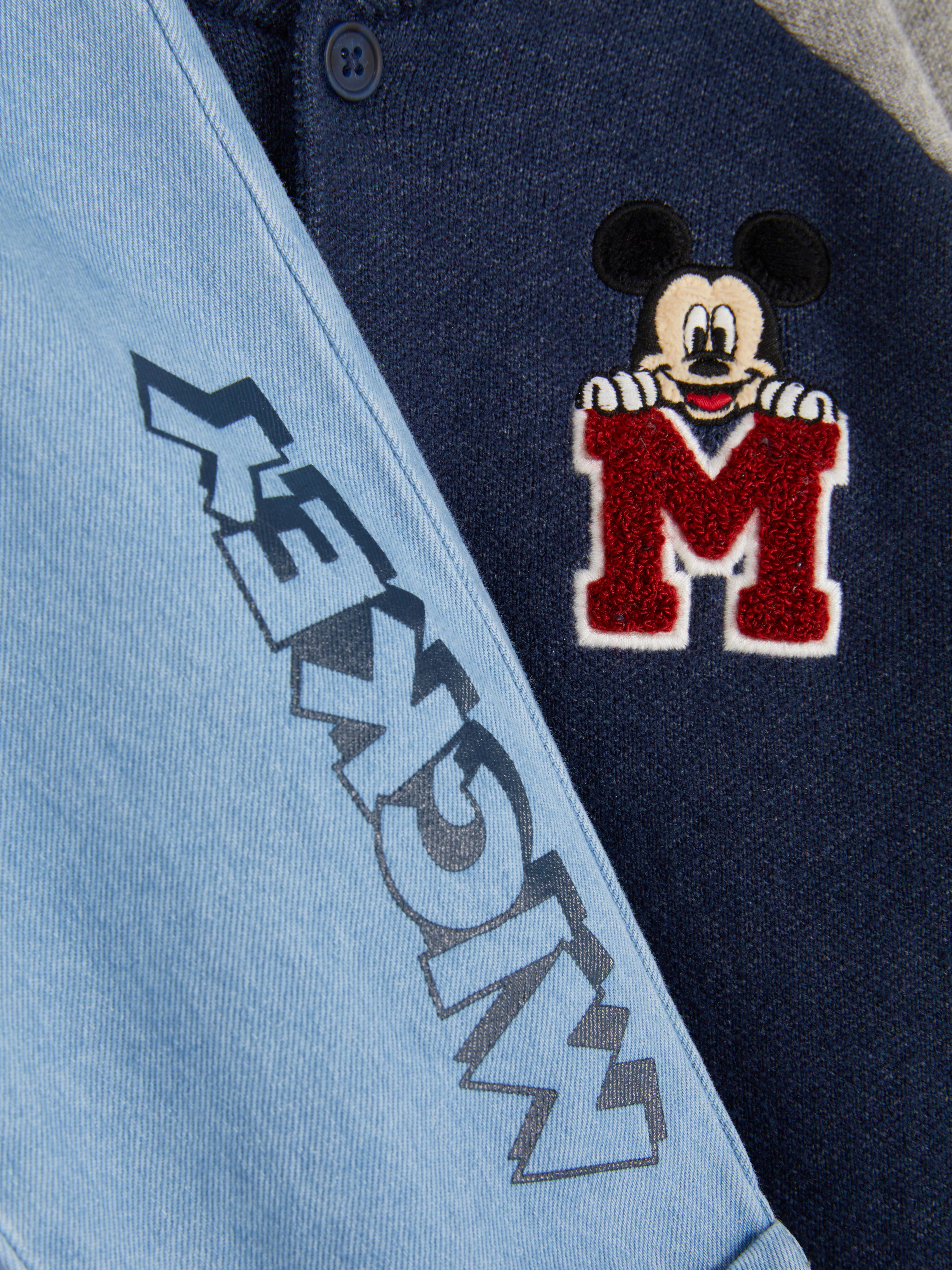 Baby Boys Gray Heather 0-36mths | Disney’s Mickey Mouse Knit Varsity Jacket and Jeans Set