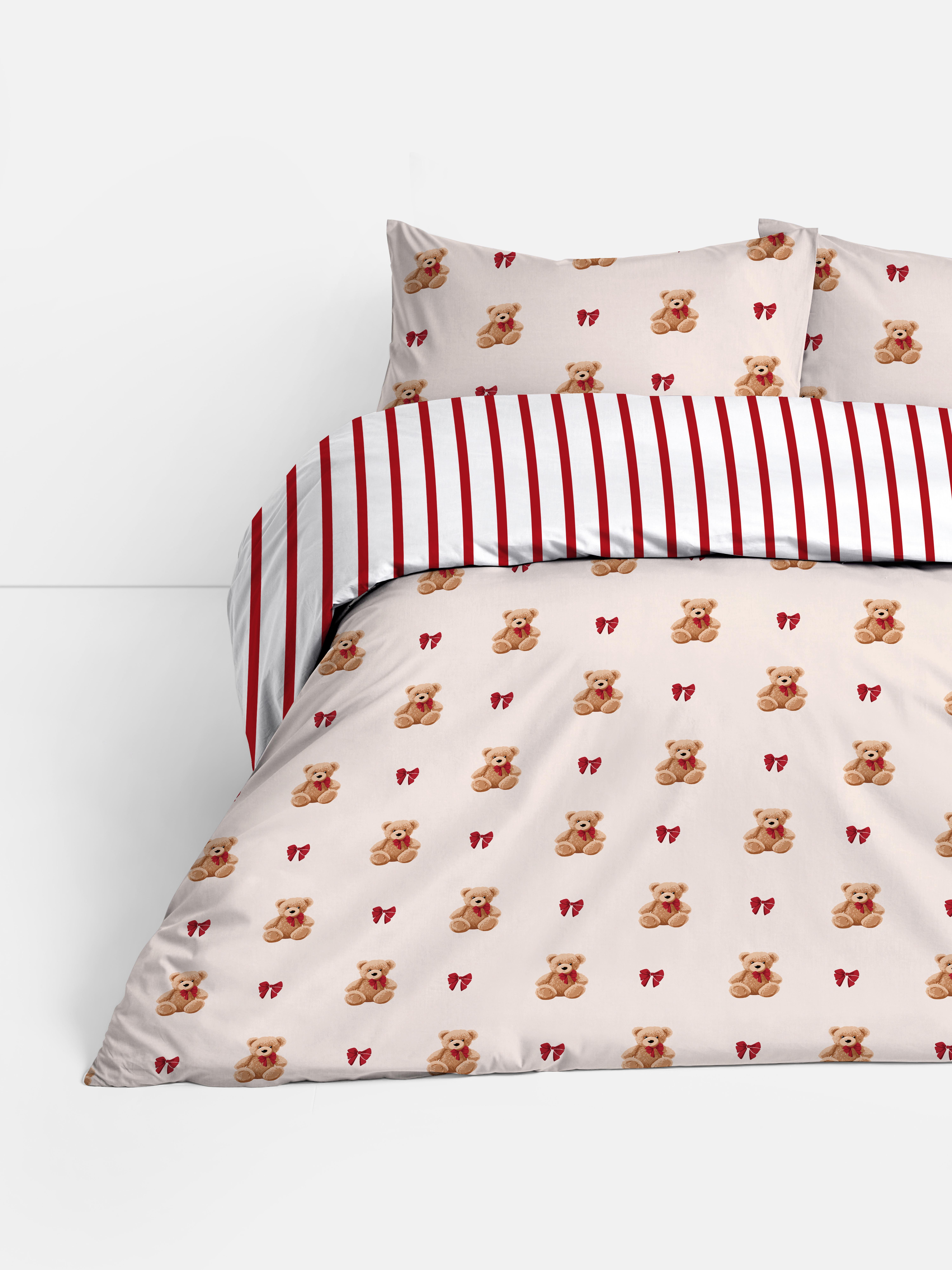 Bear And Stripe Super King Bedding Set