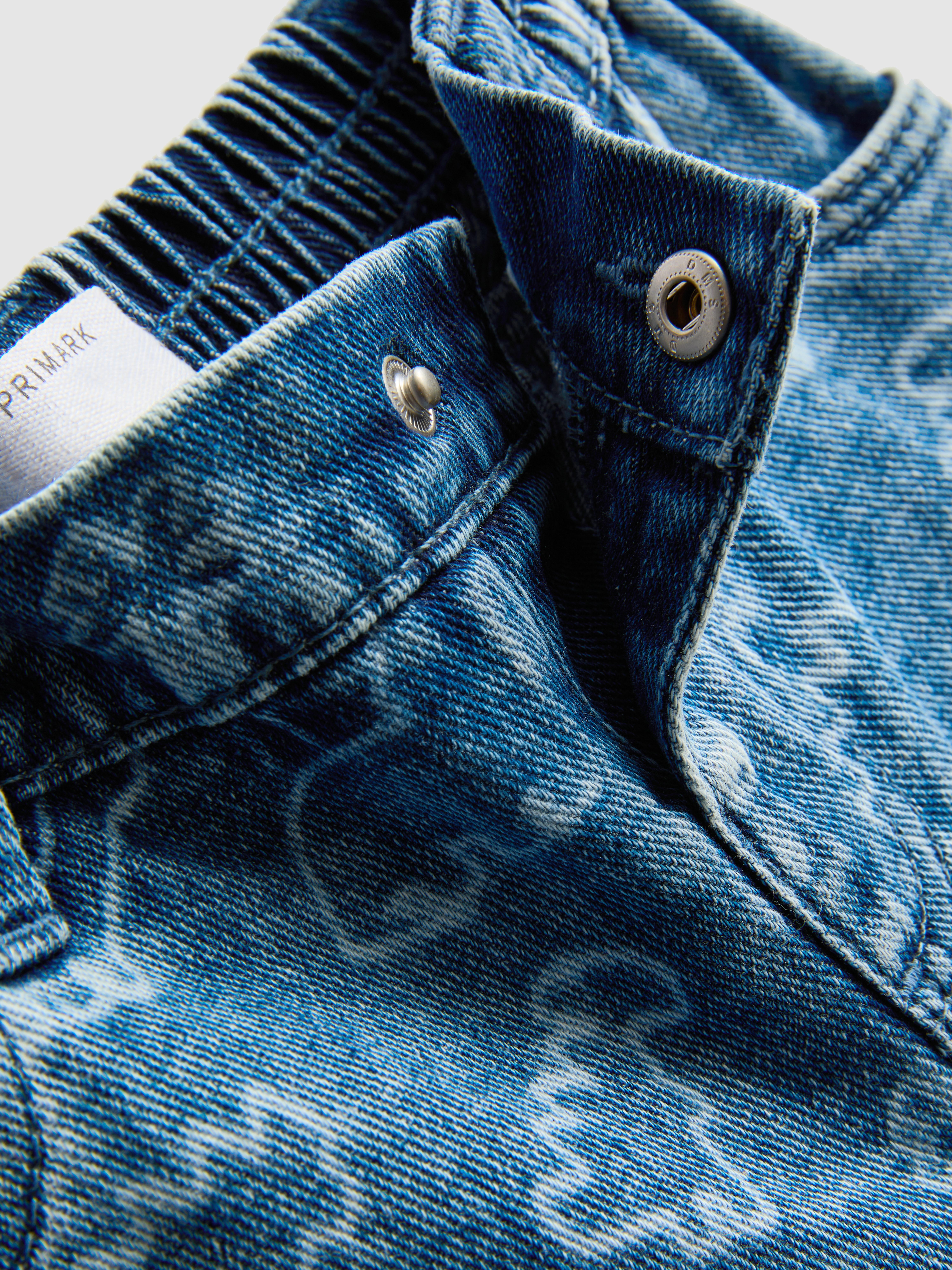 Baby Boys Mid Blue 0-36mths | Dinosaur Laser Print Paperbag Jeans