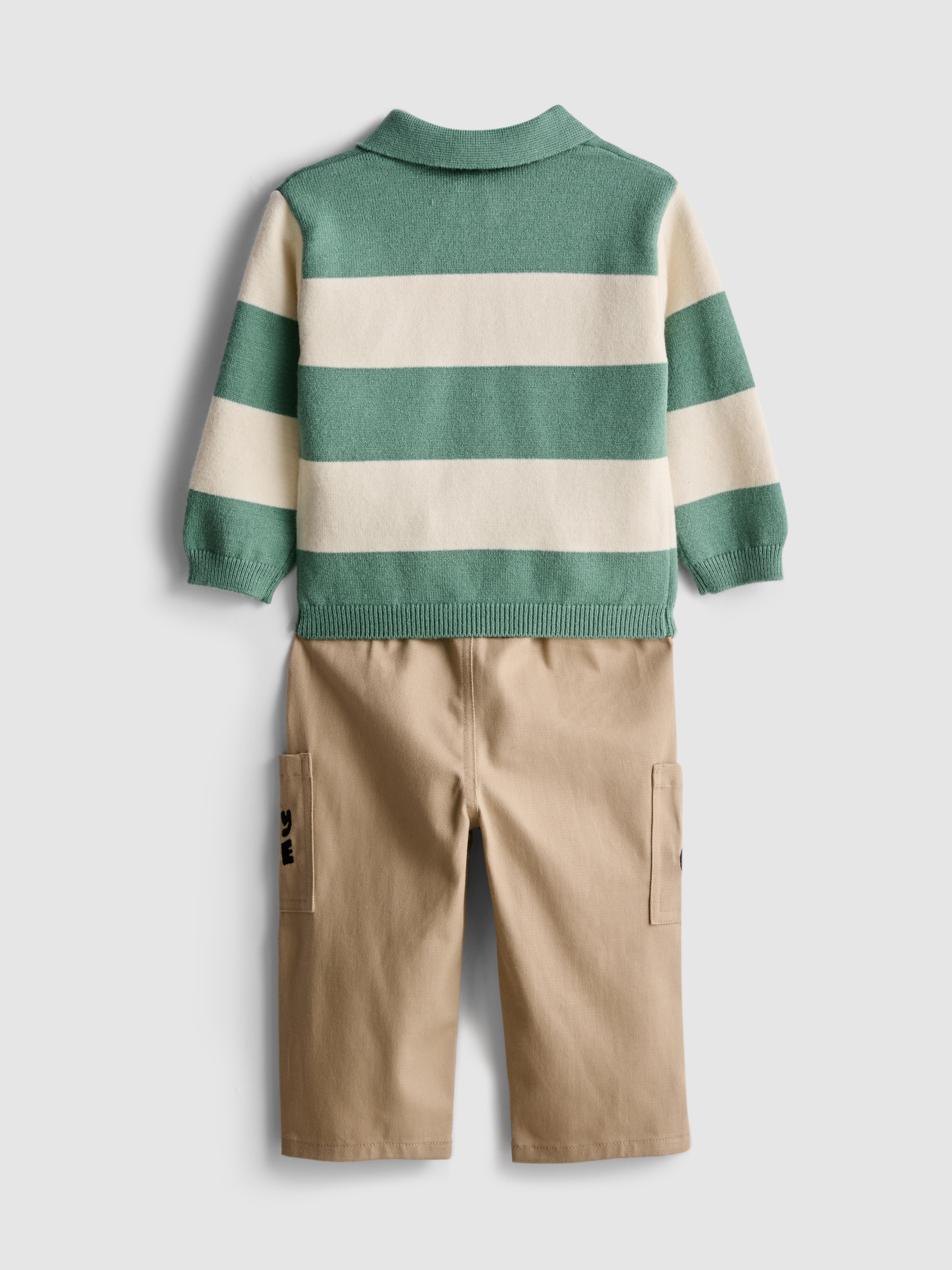 0-36mths | Disney’s Mickey Mouse Rugby Shirt and Cargo Trousers Set