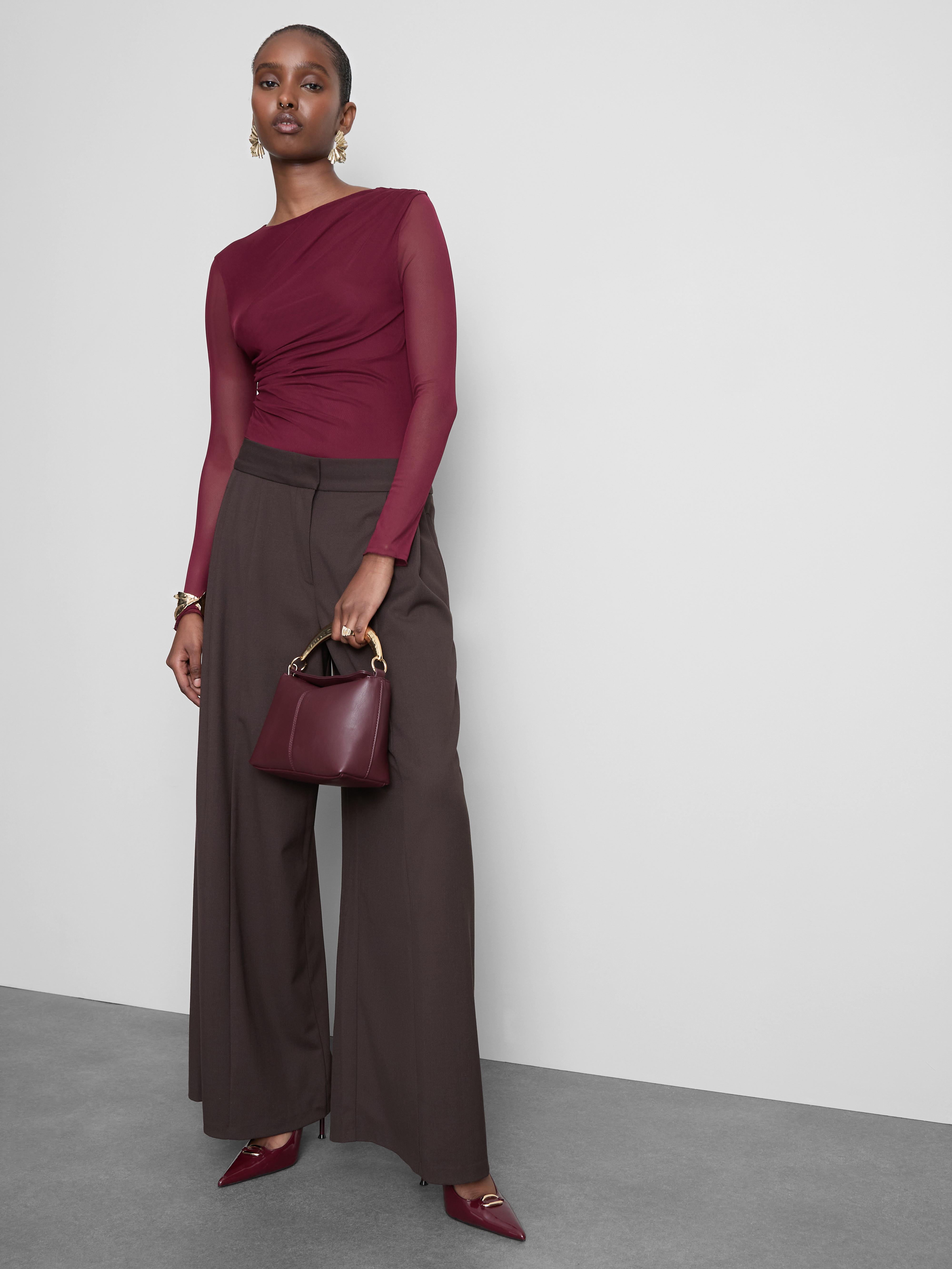 Ruched Mesh Bodysuit