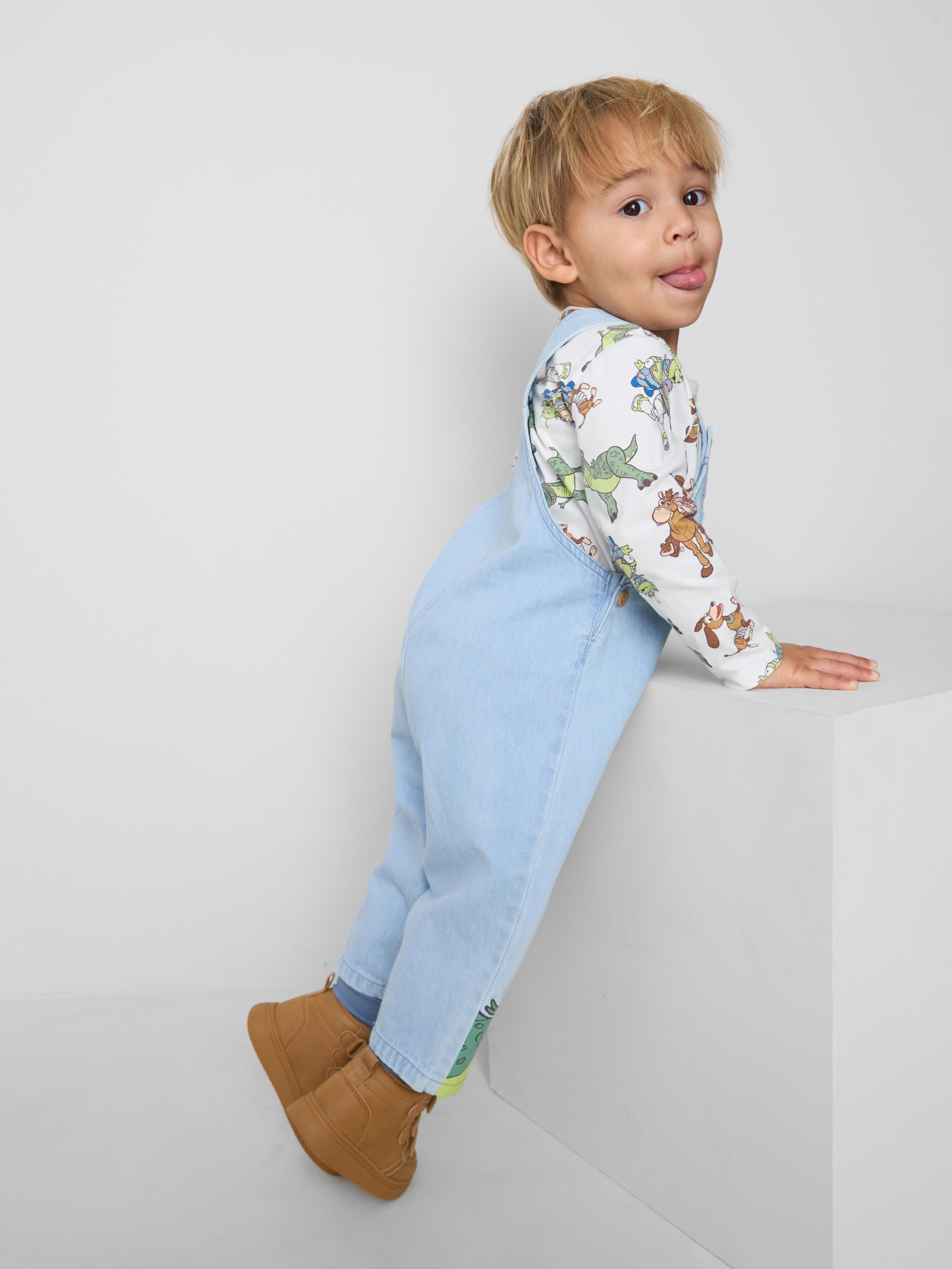 Baby Boys Mid Blue 0-36mths | Disney Pixar’s Toy Story Long Sleeve T-Shirt and Denim Overalls Set