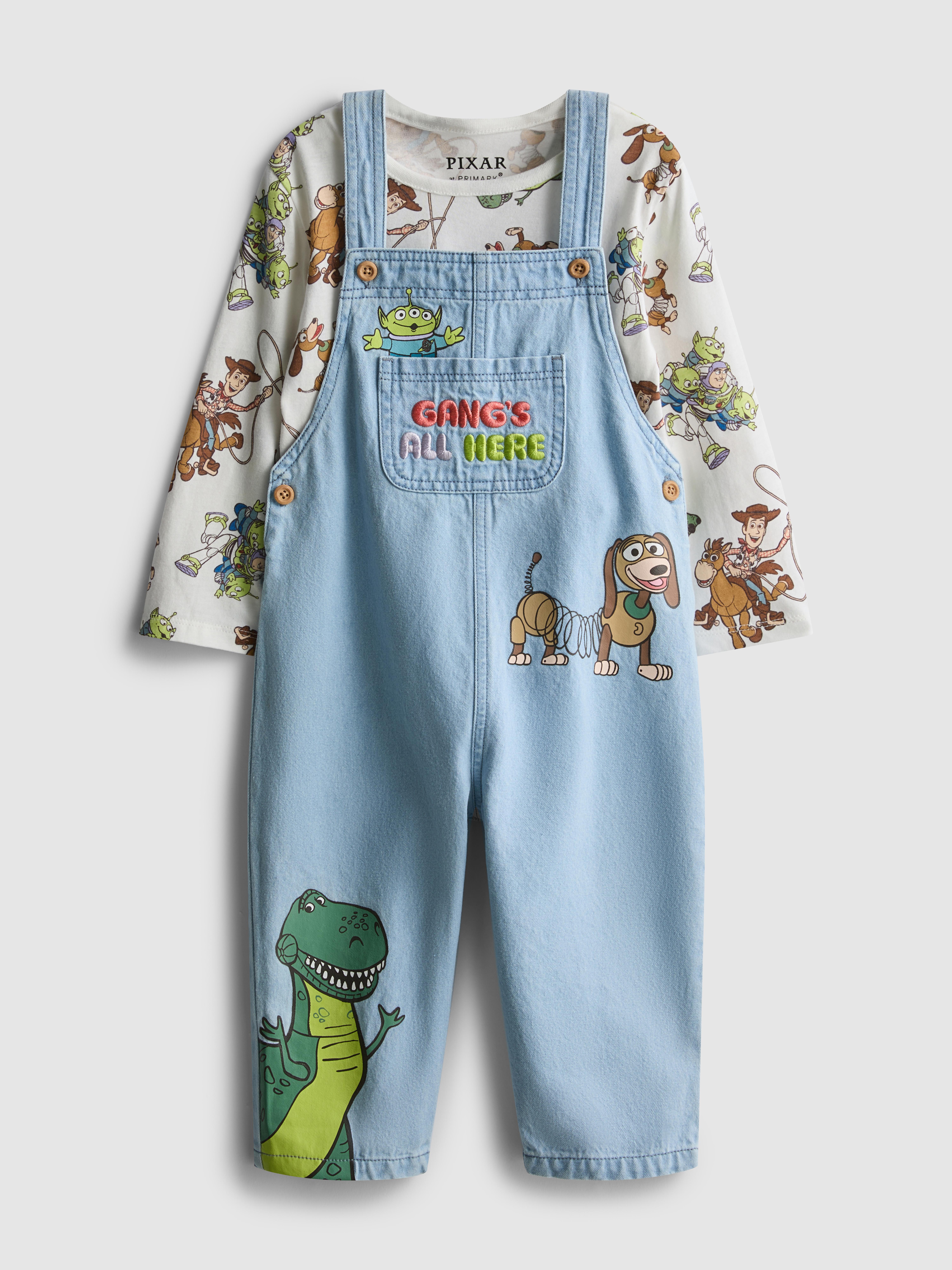 0-36 mois | T-shirt à manches longues et salopette en jean Disney Pixar Toy Story