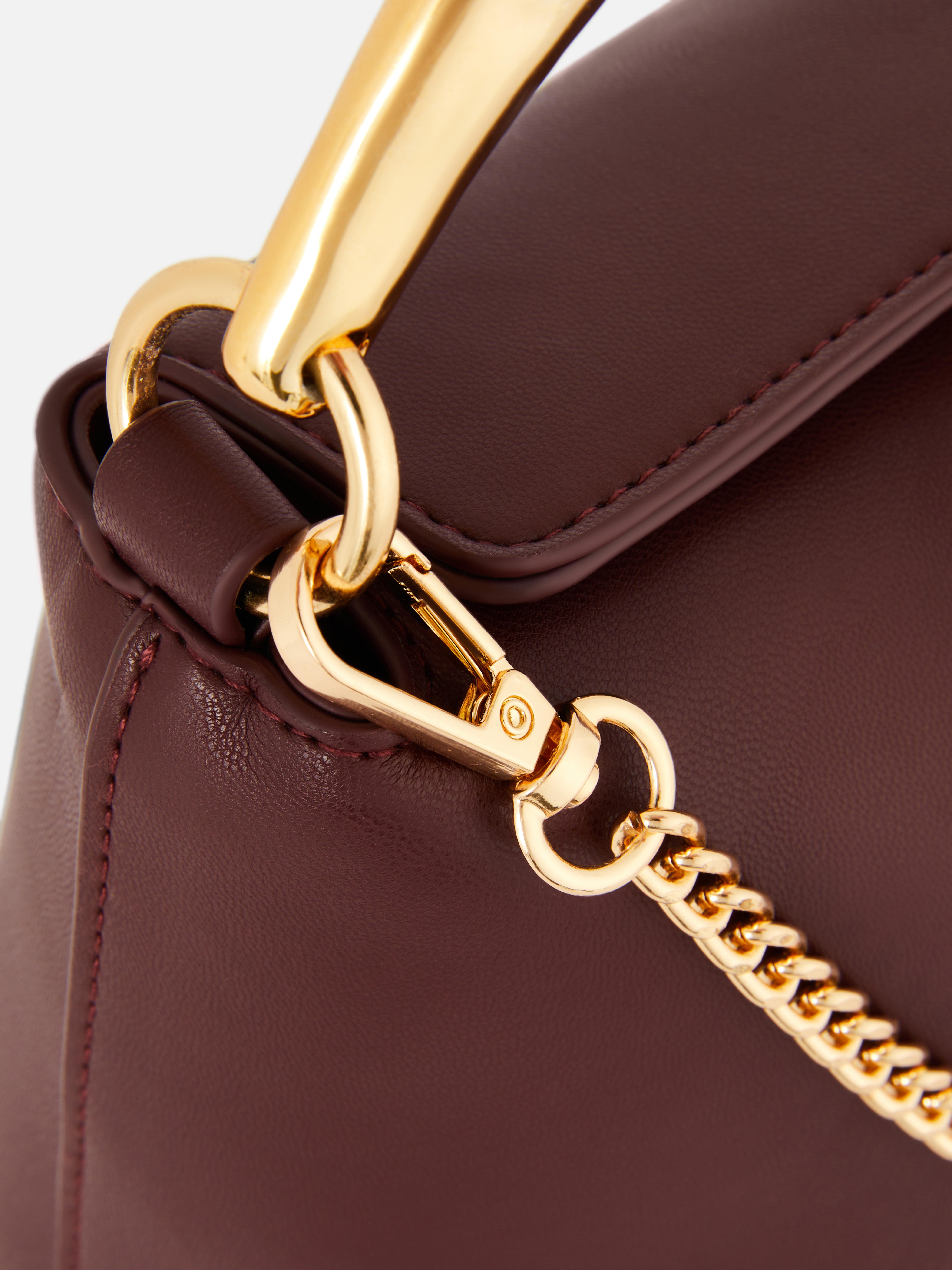 Metal Top Handle Crossbody Bag