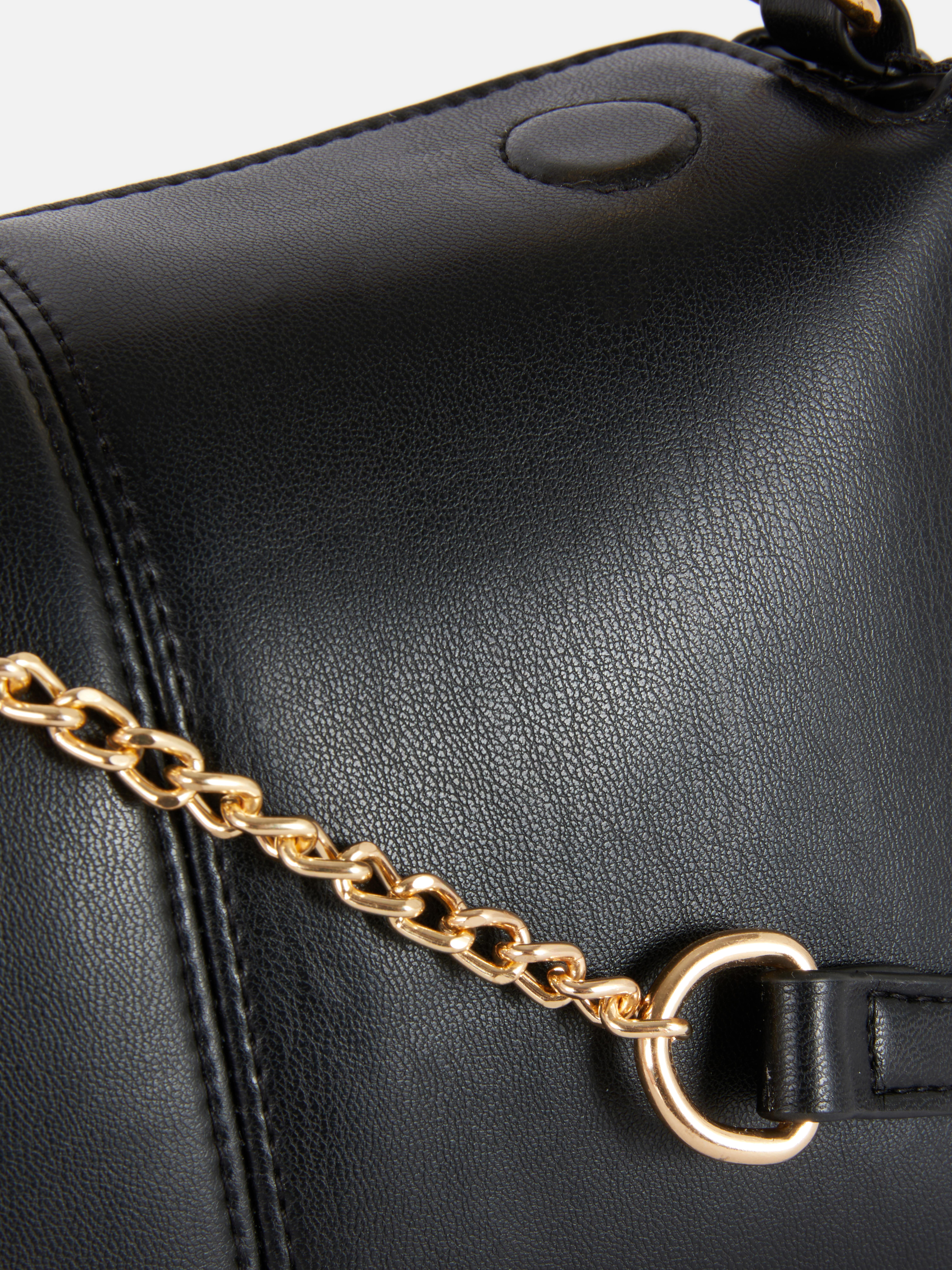 Metal Top Handle Crossbody Bag