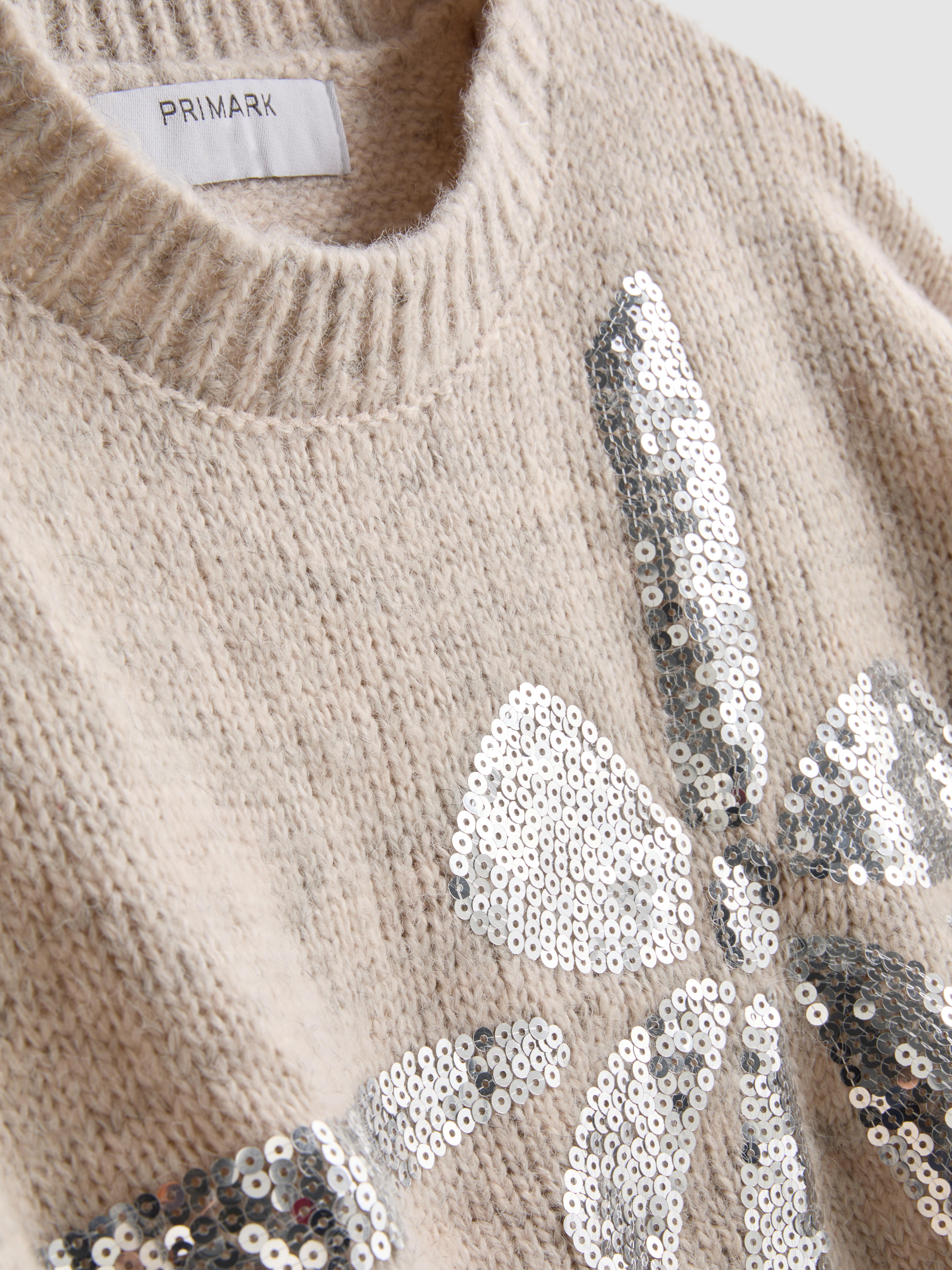 Christmas Sequin Bow Jumper