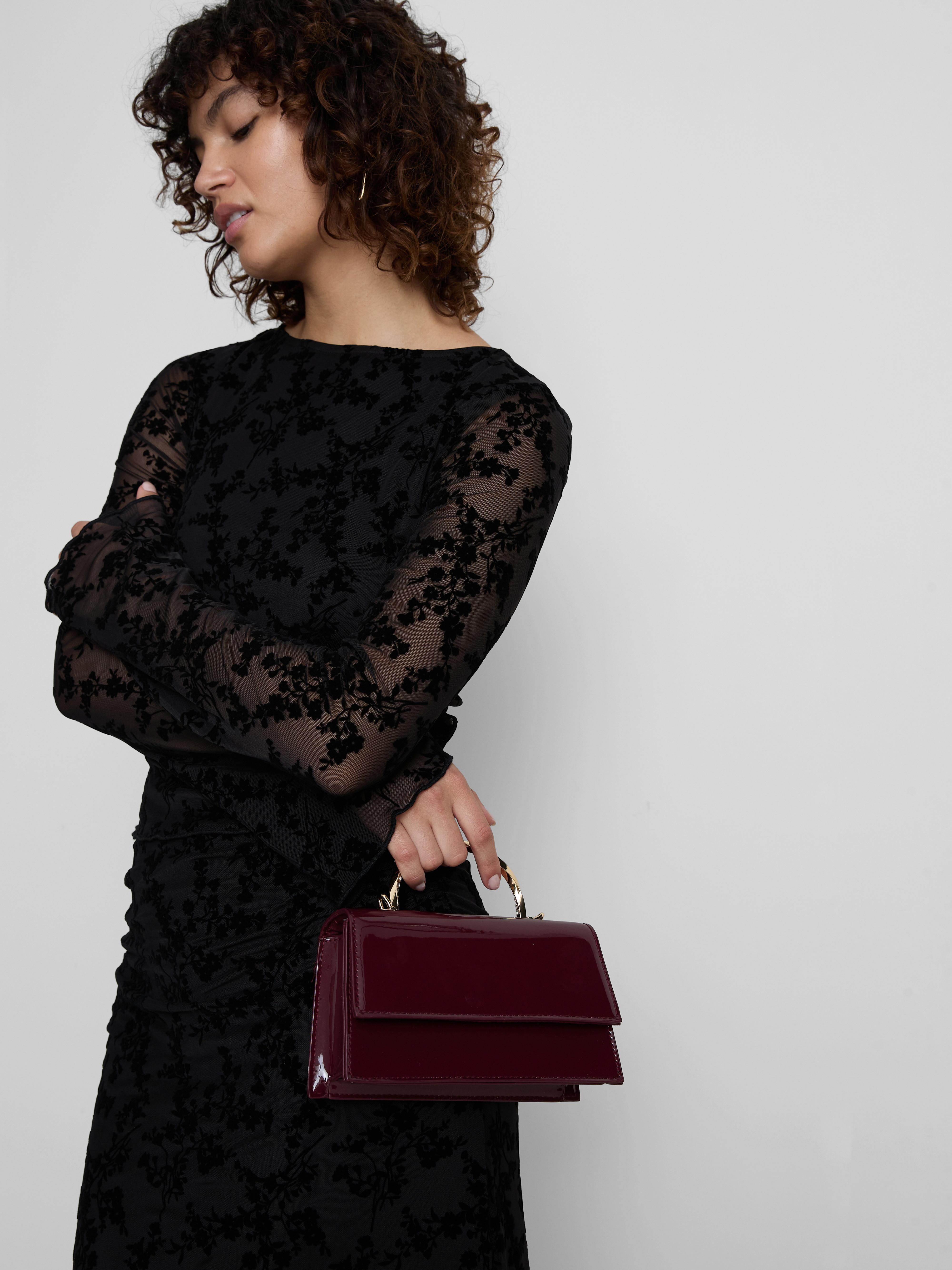 Floral Devore Long Sleeve Top