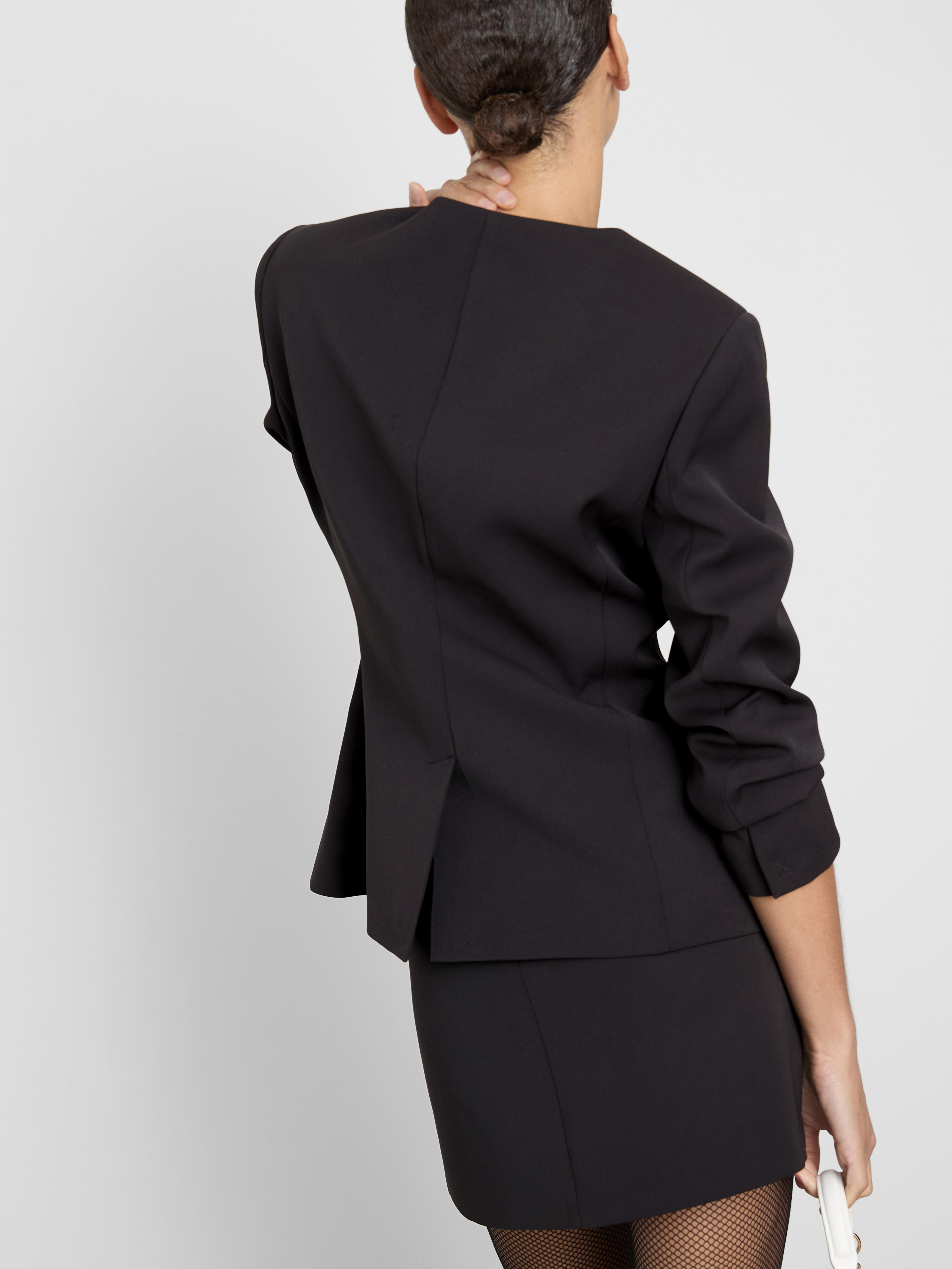 Collarless Split Hem Blazer