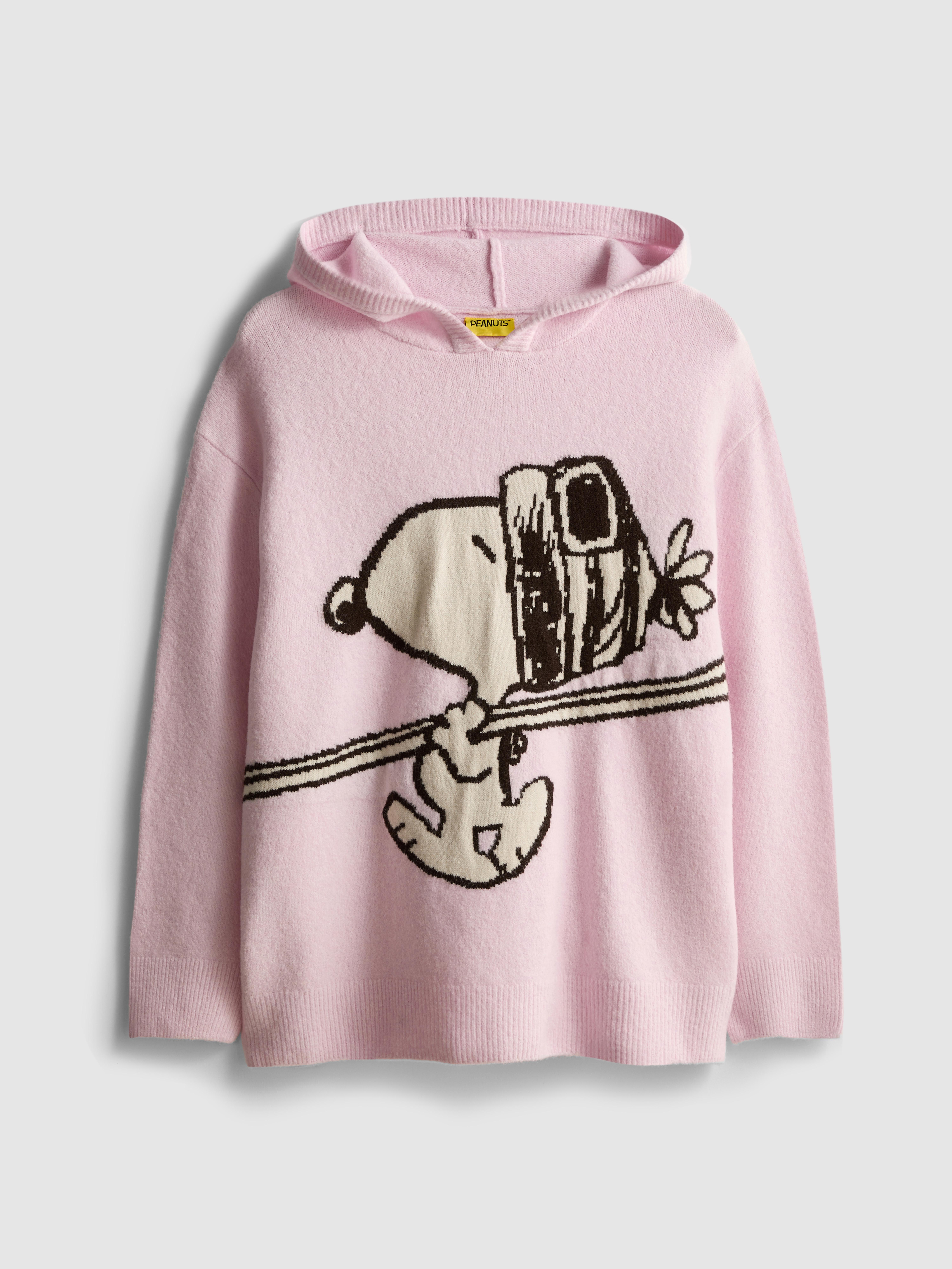 Gebreide hoodie met print Snoopy