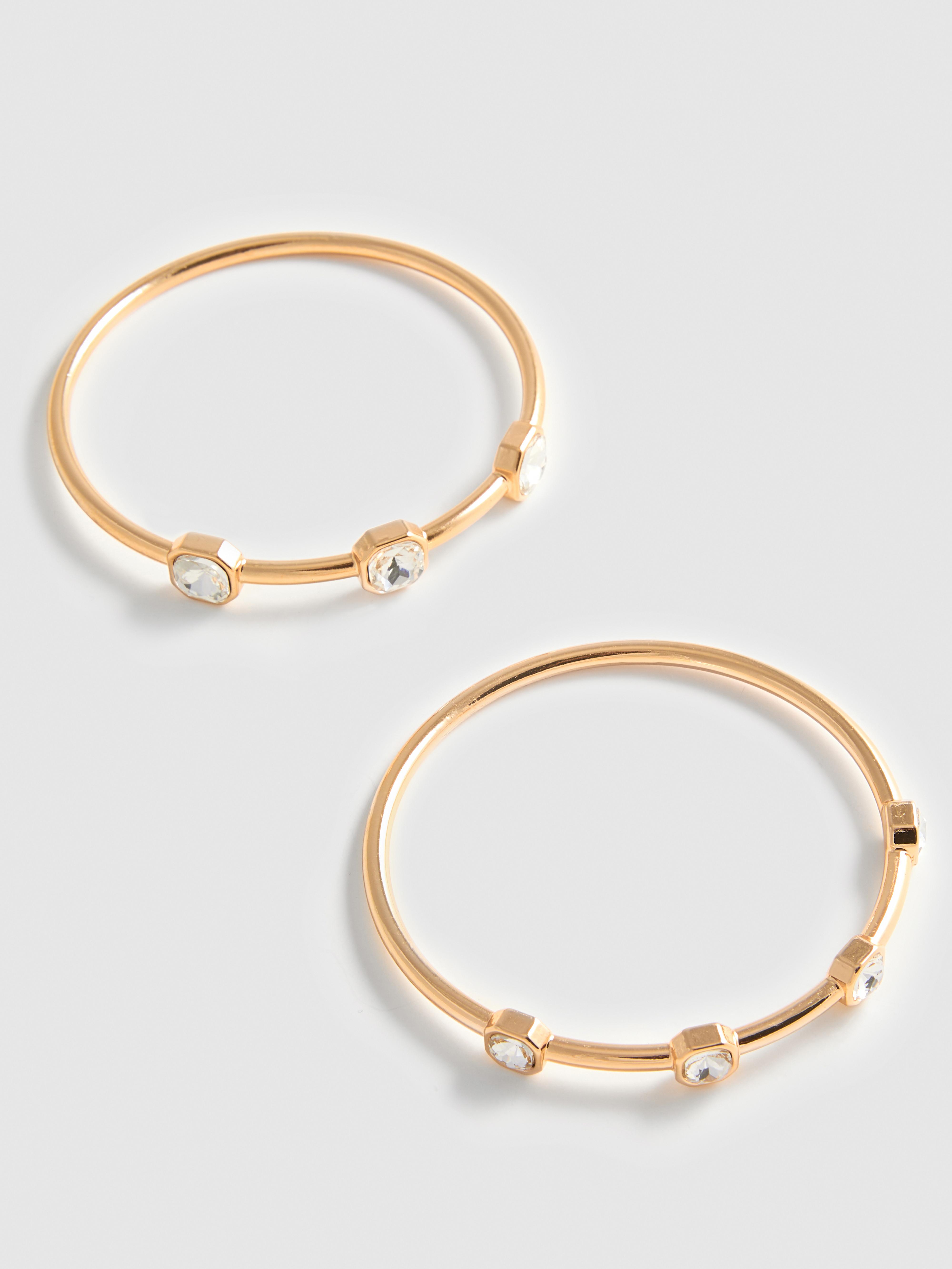 2pk Chunky Diamanté Bracelets