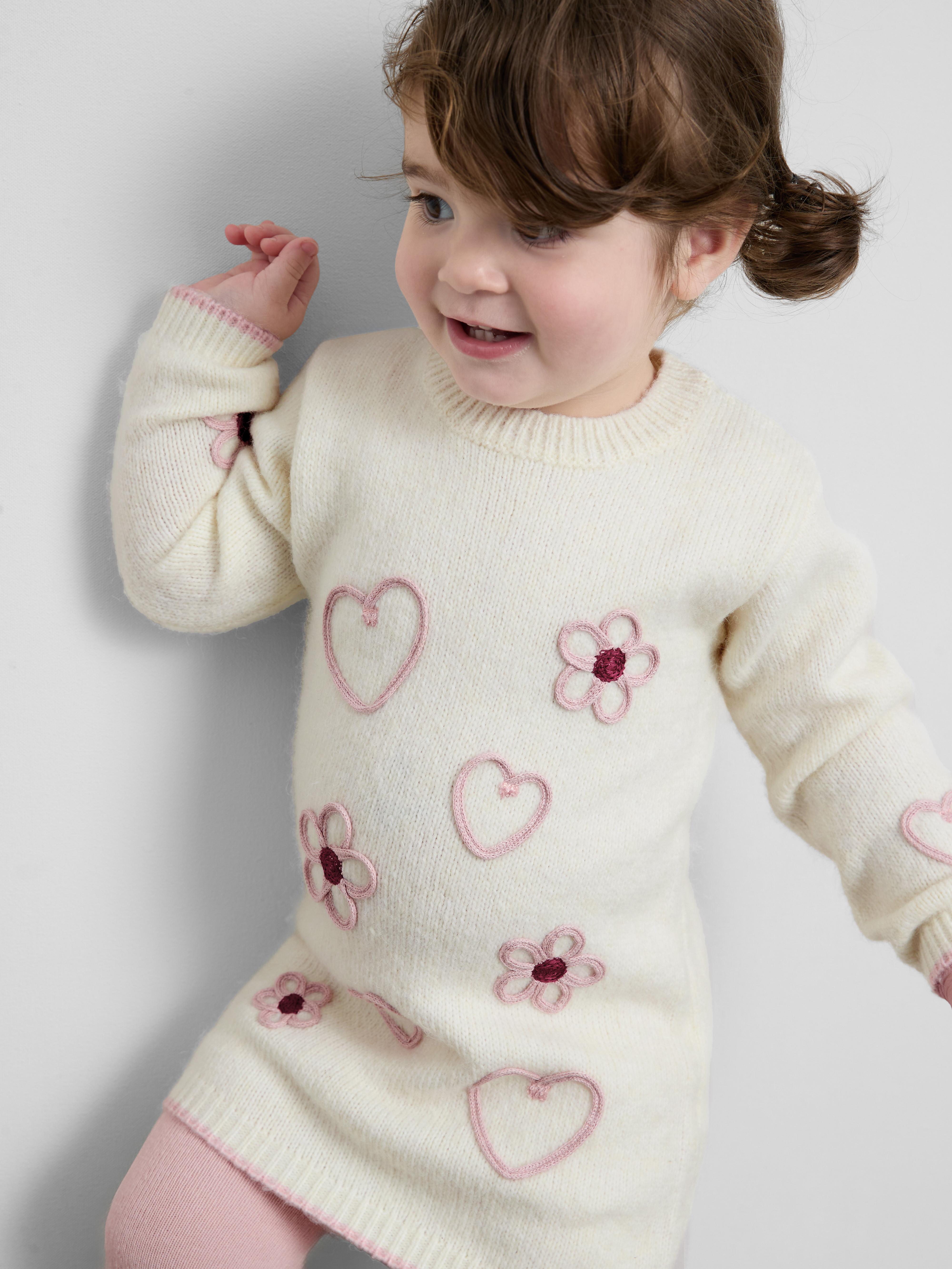 0-36mths | Corded Jumper Dress and Tights Set