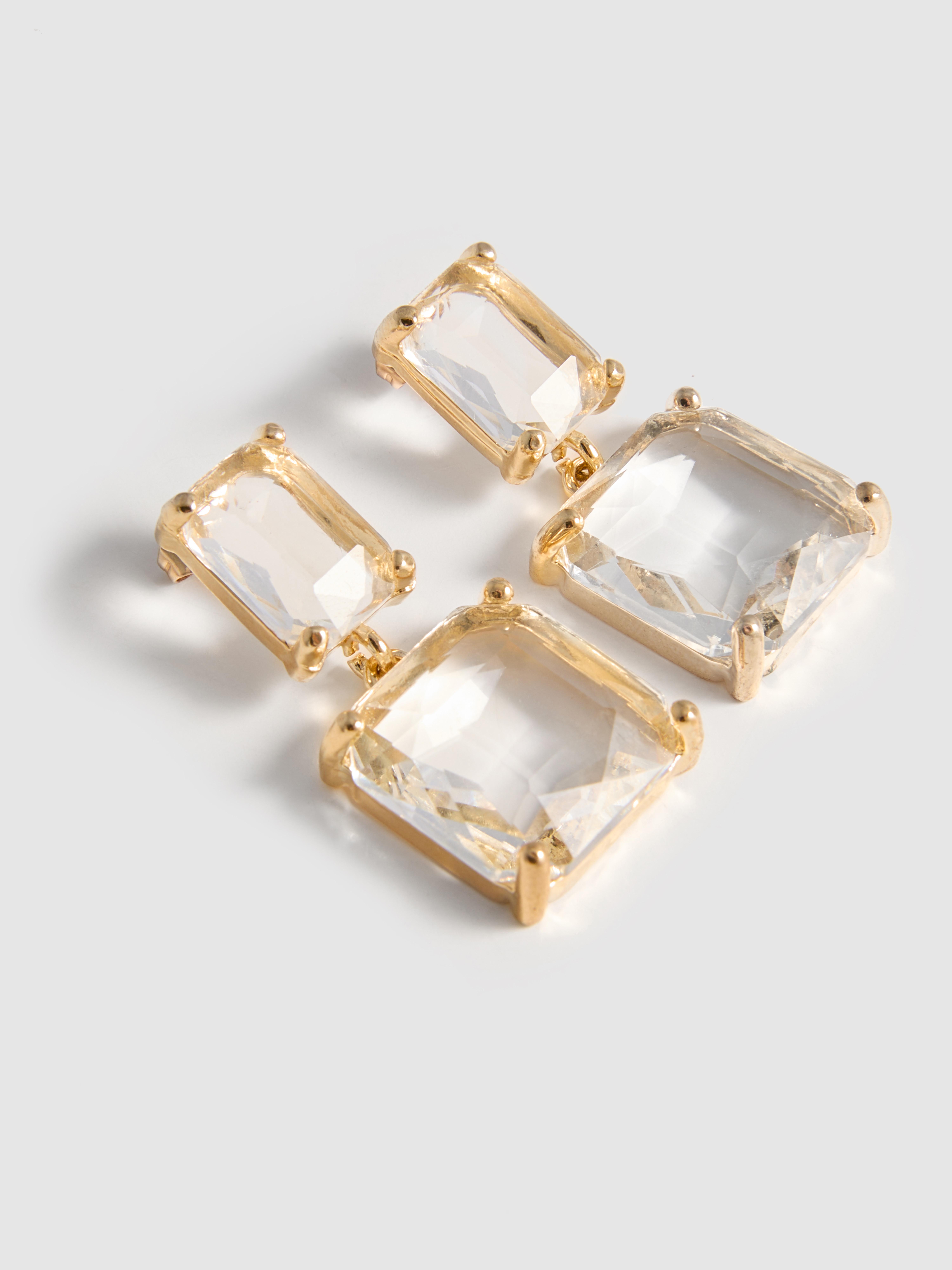 Faceted Diamanté Drop Earrings