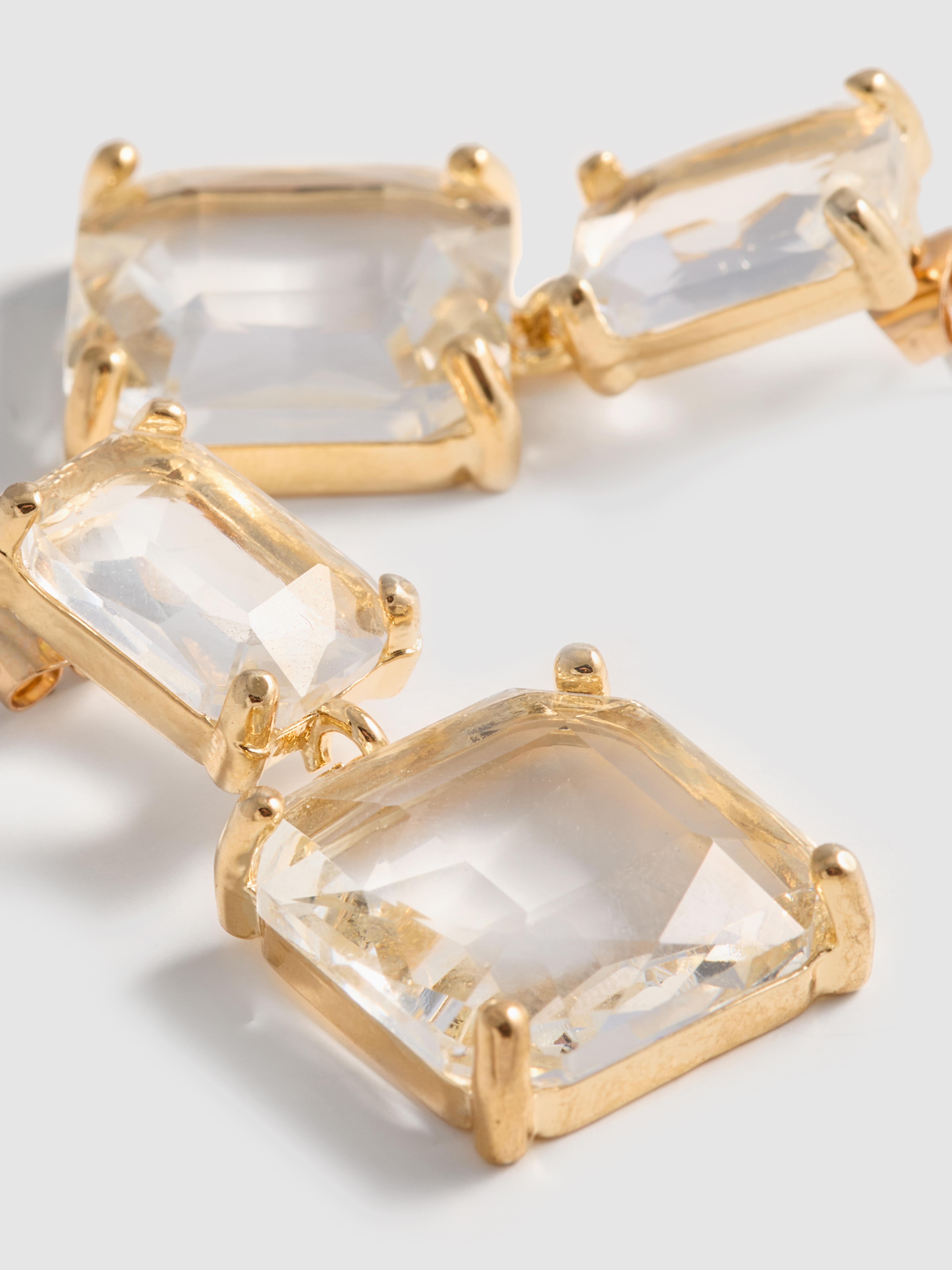 Faceted Diamanté Drop Earrings