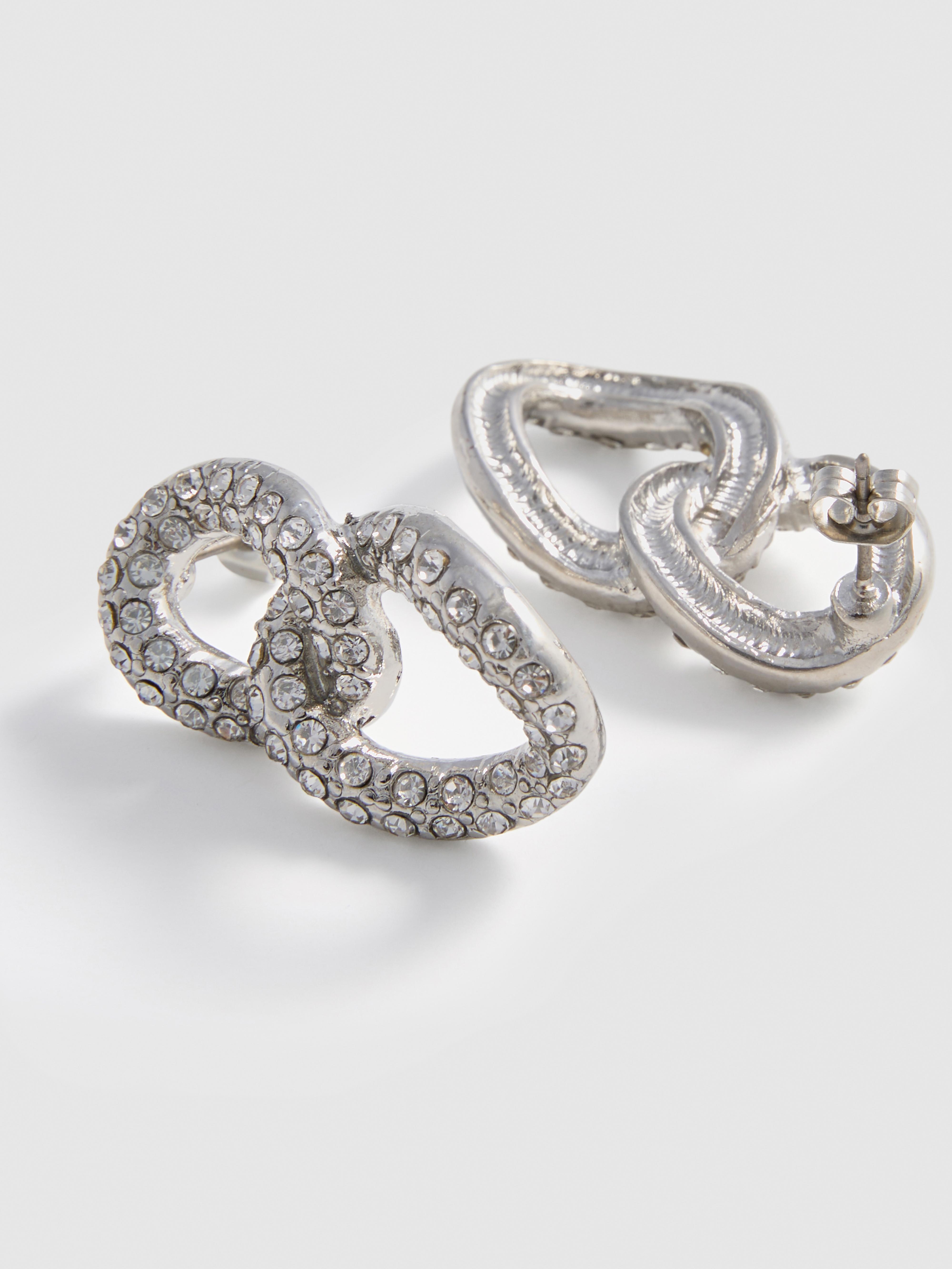 Doppel-Creolen mit Strasssteinen