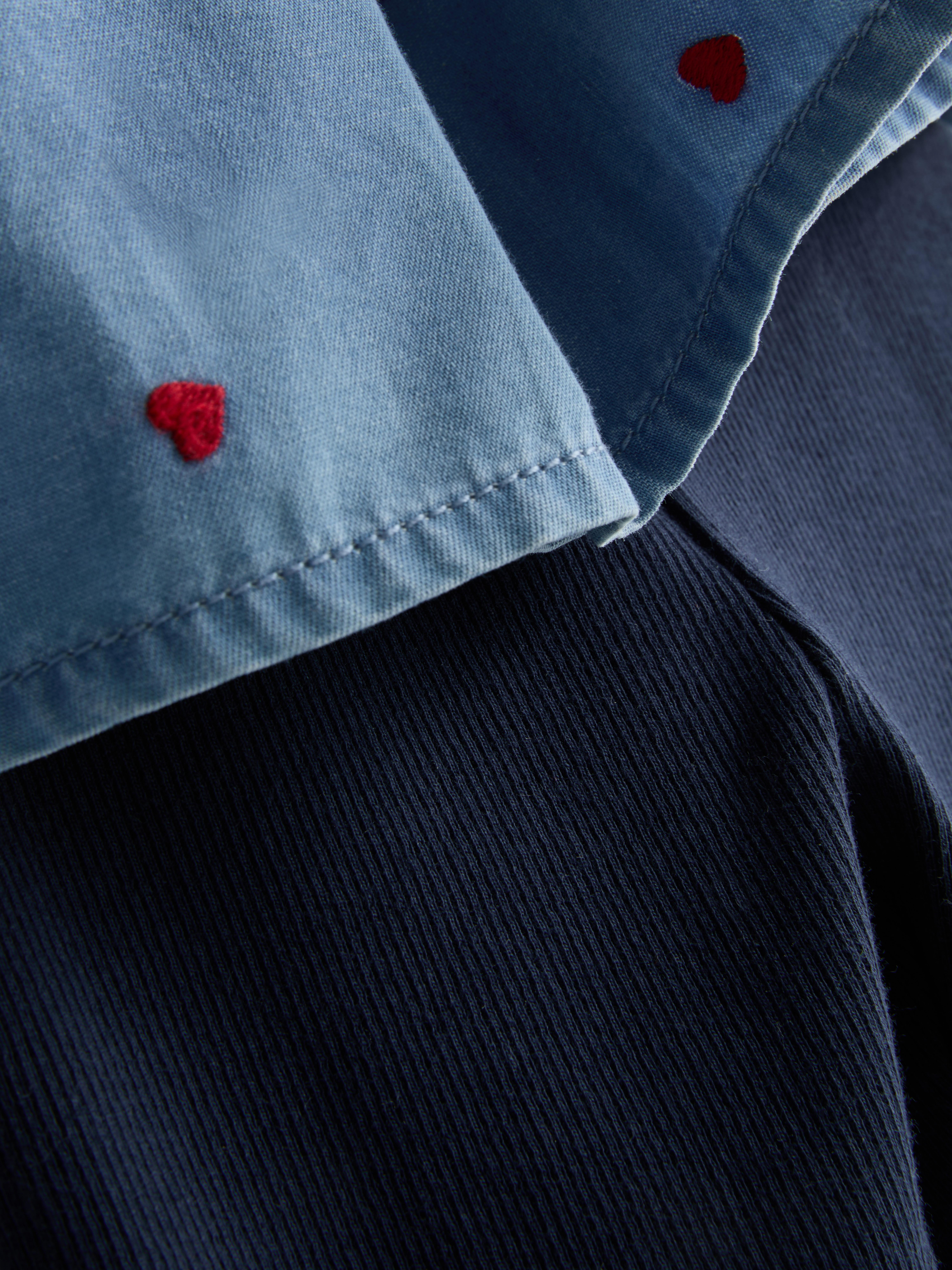 0-36mths | Chambray Embroidered Blouse and Leggings Set