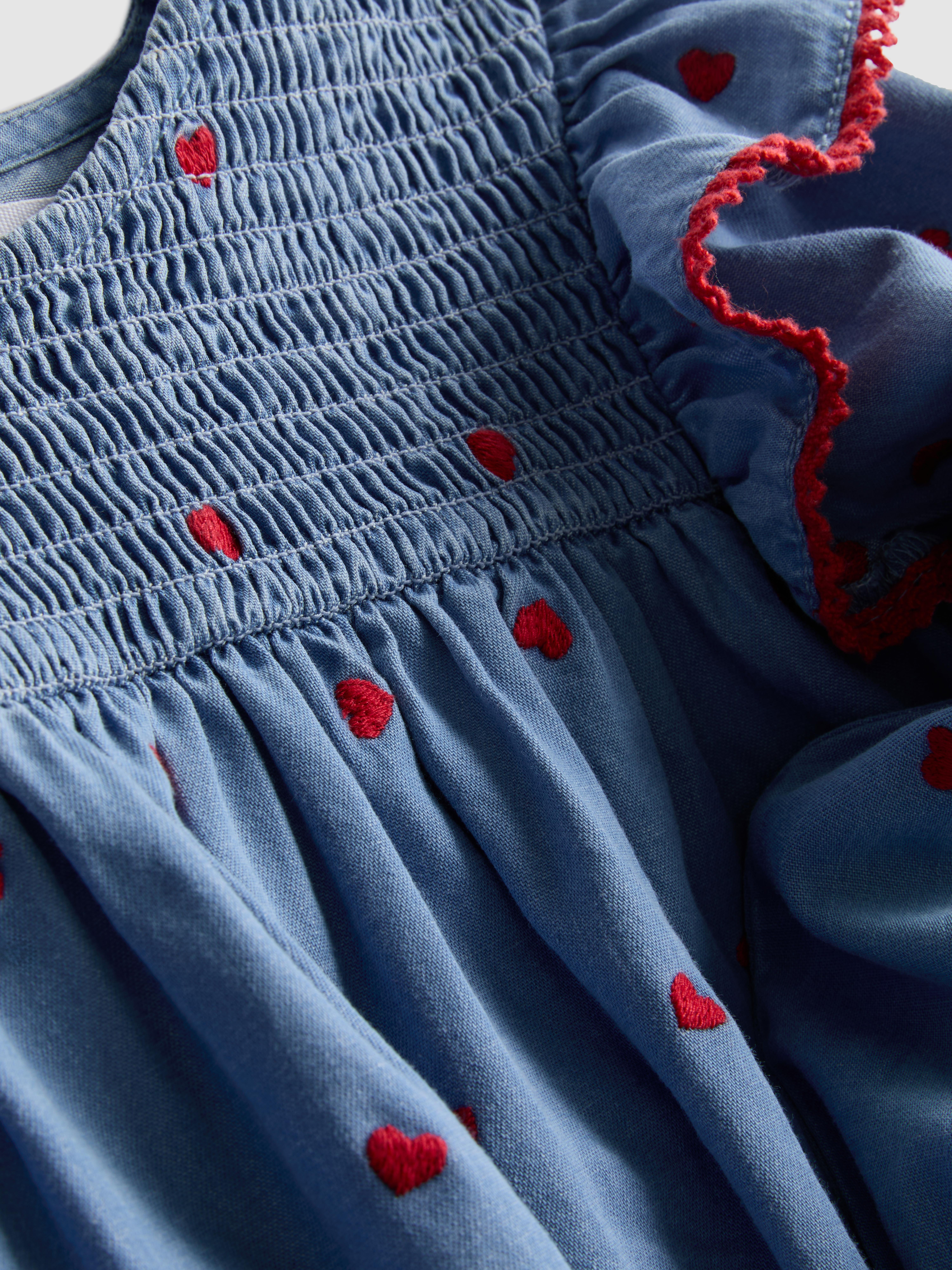 0-36mths | Chambray Embroidered Blouse and Leggings Set