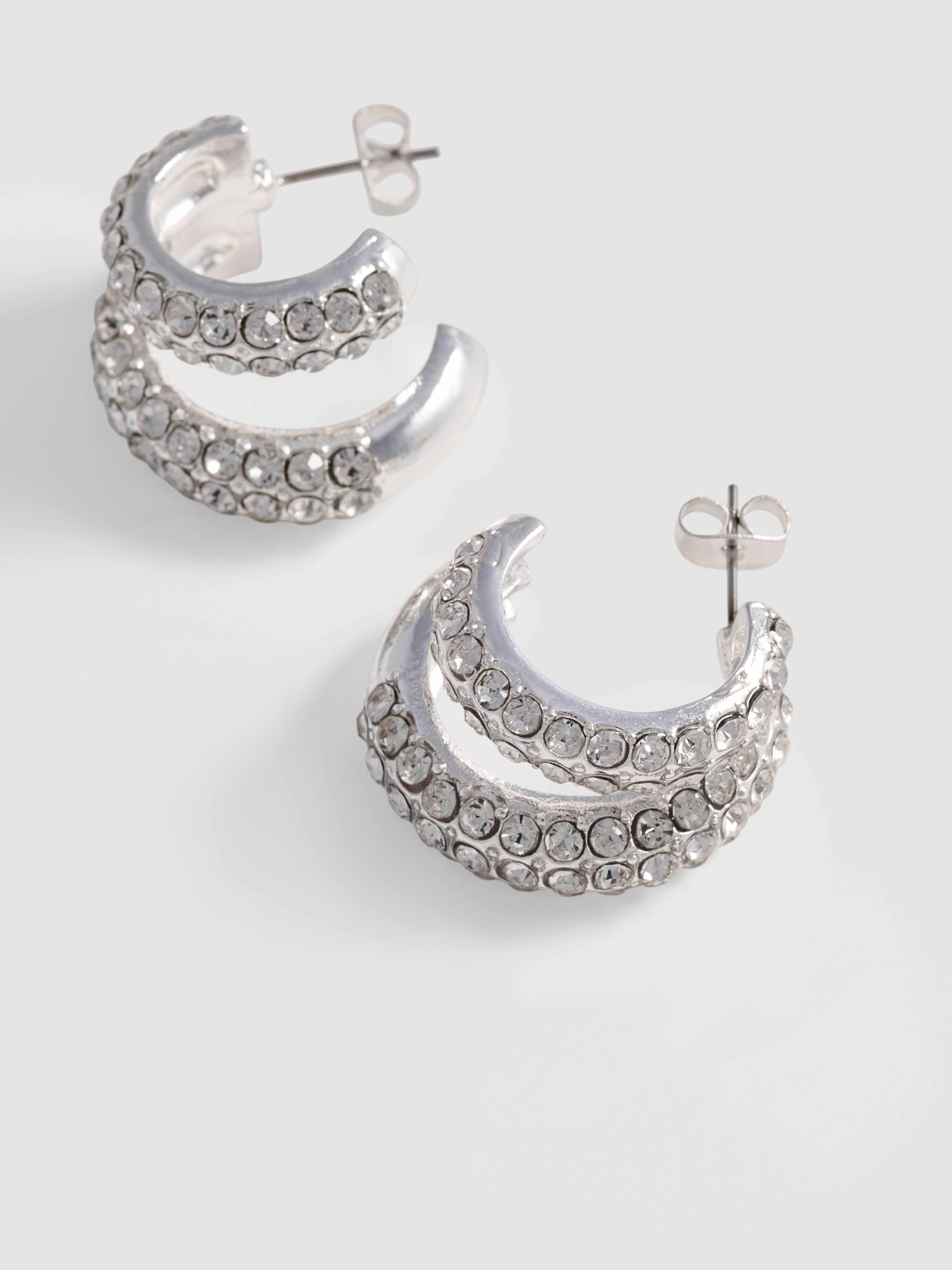 Diamanté Hoop Earrings