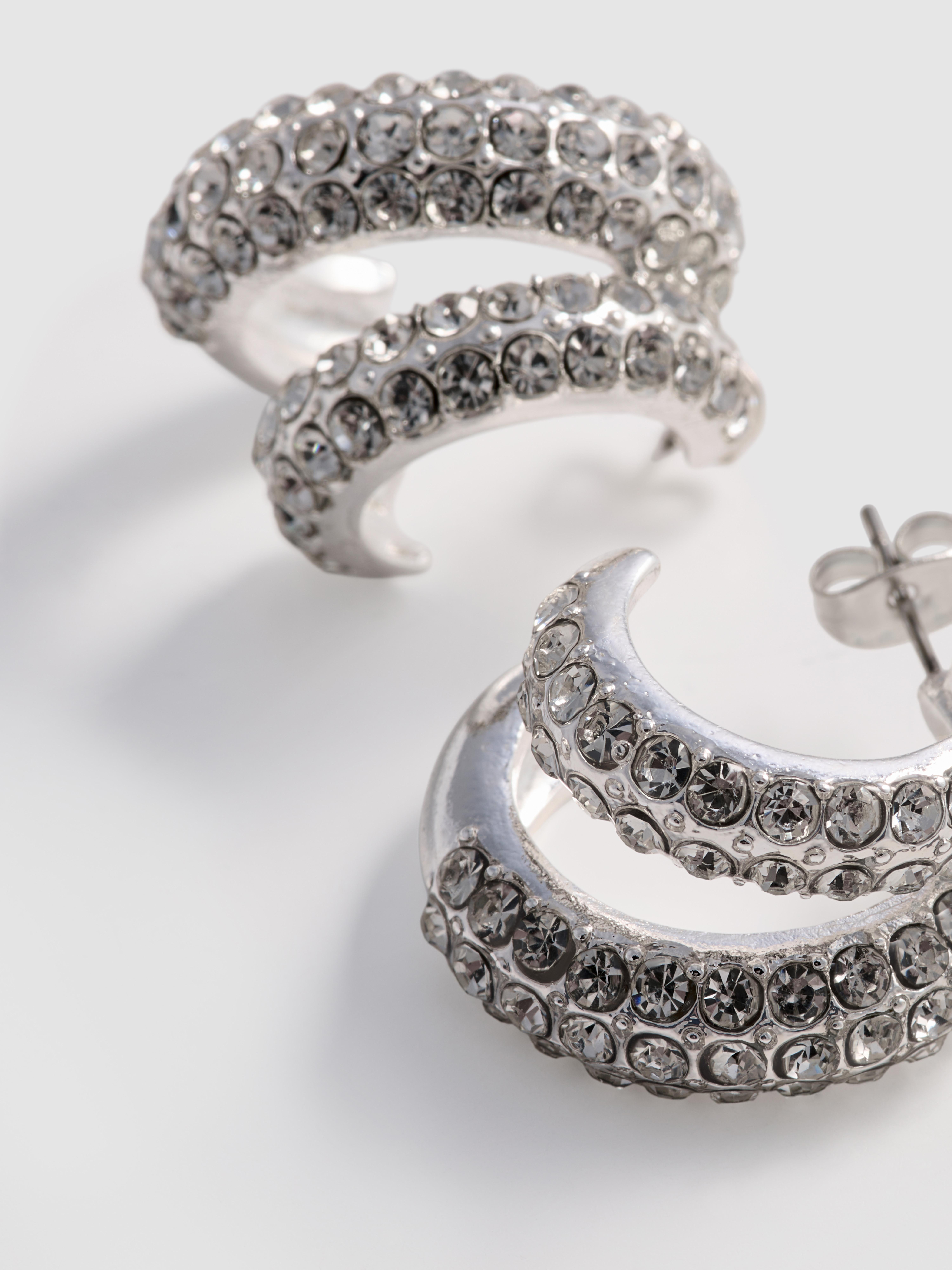 Diamanté Hoop Earrings