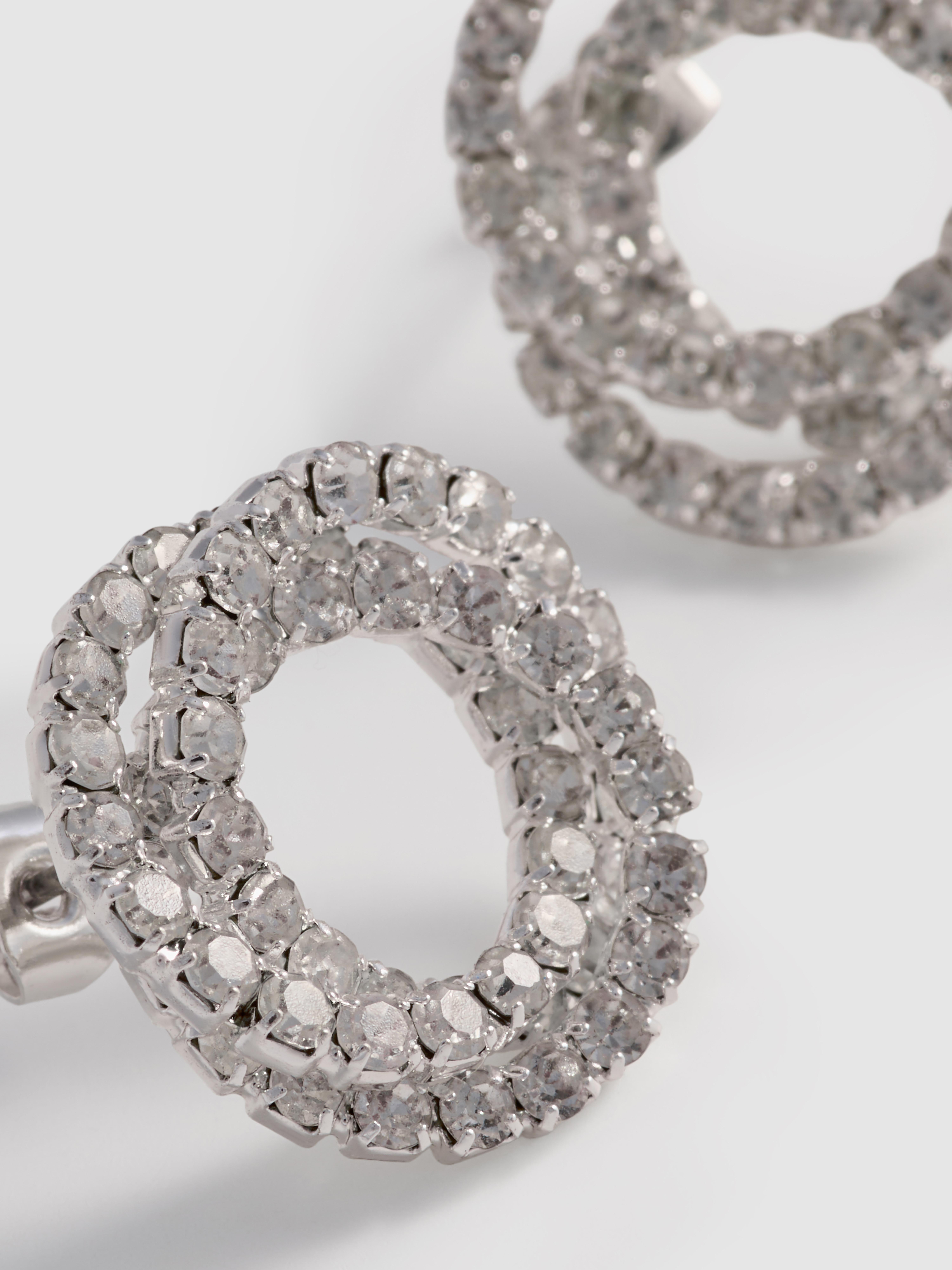 Pendientes de strass de efecto anudado