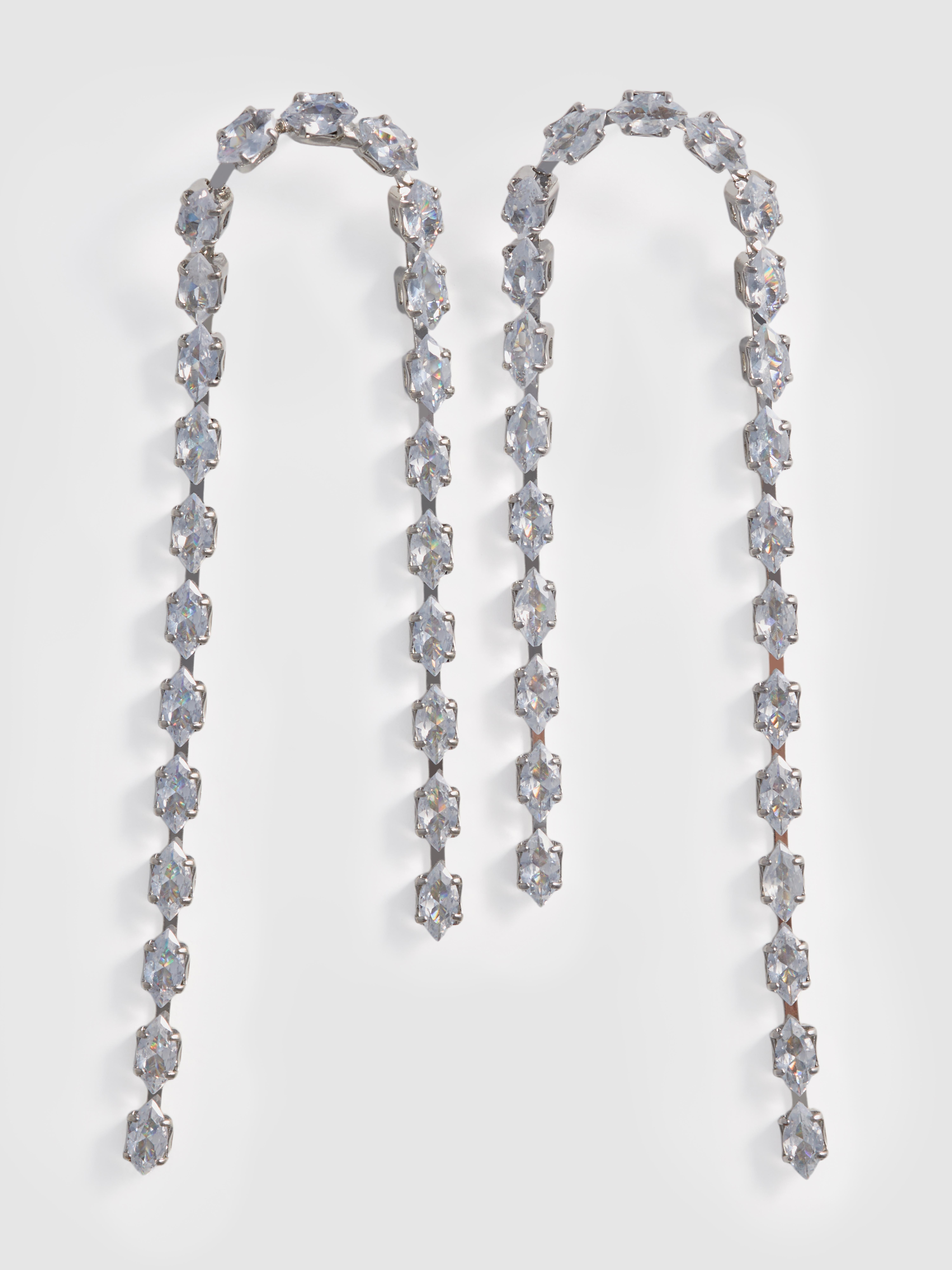 Diamanté Chain Drop Earrings
