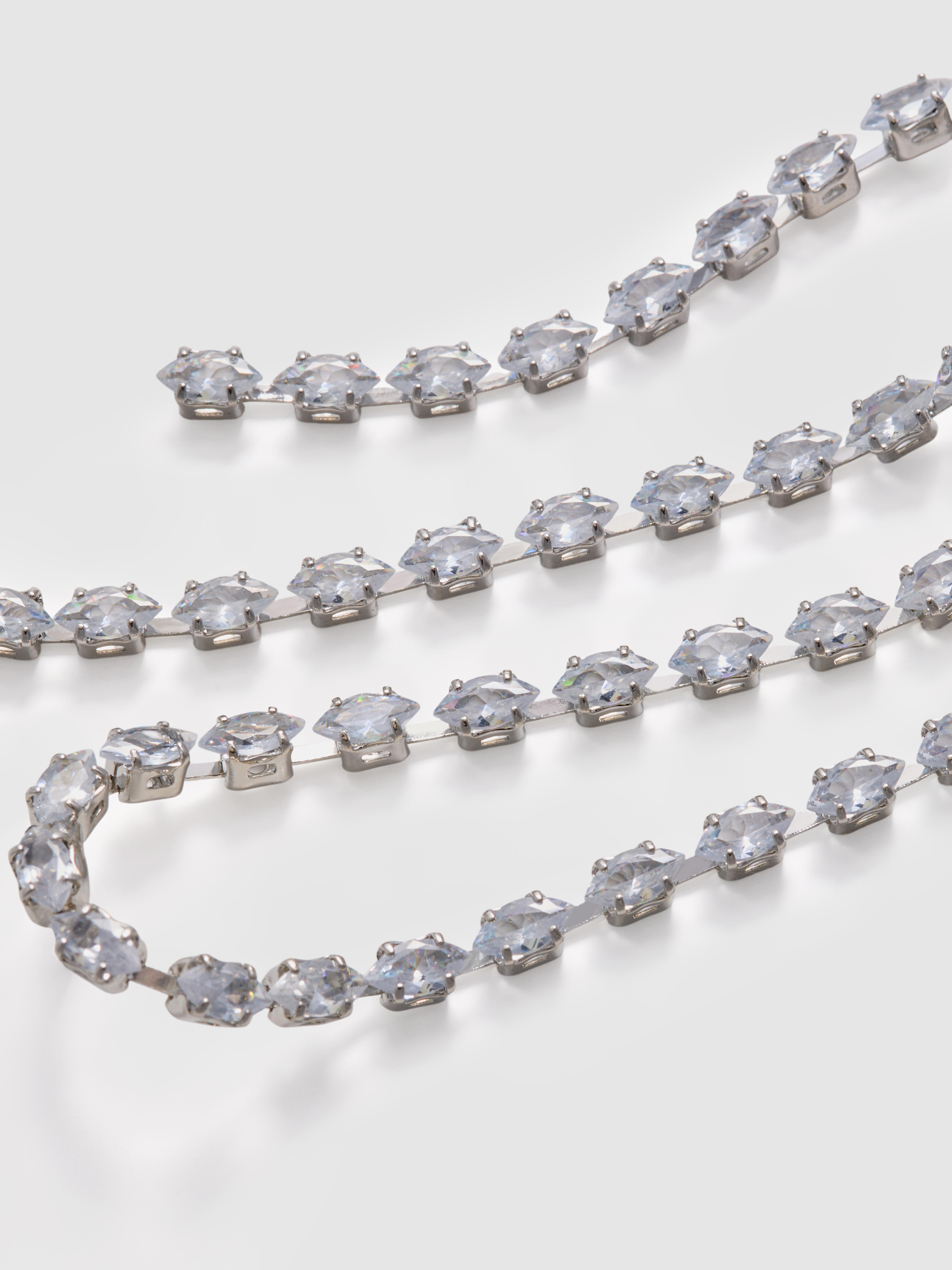 Diamanté Chain Drop Earrings