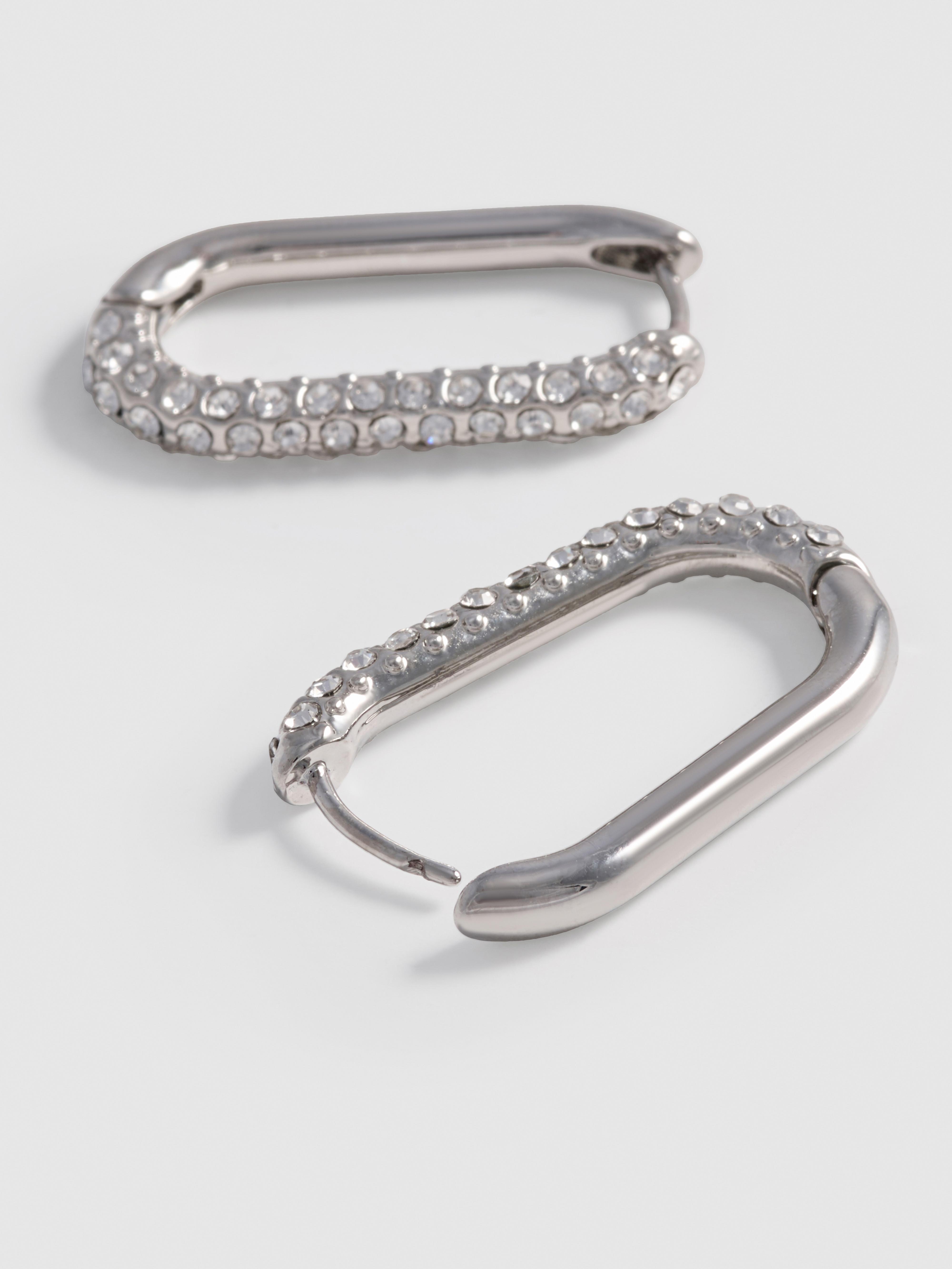 Boucles d'oreilles rectangulaires à strass