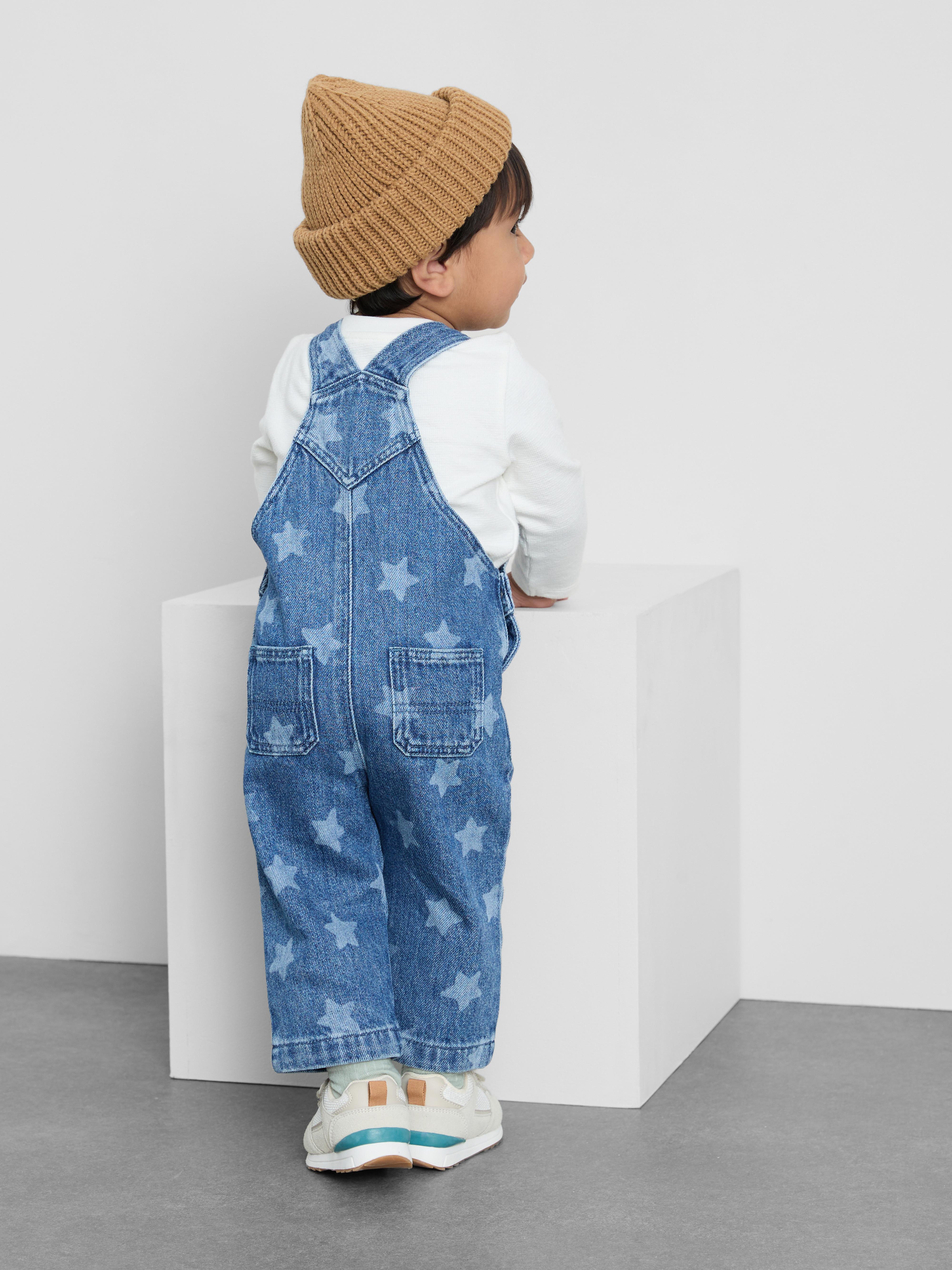 0-36 meses | Camiseta de manga larga y peto denim