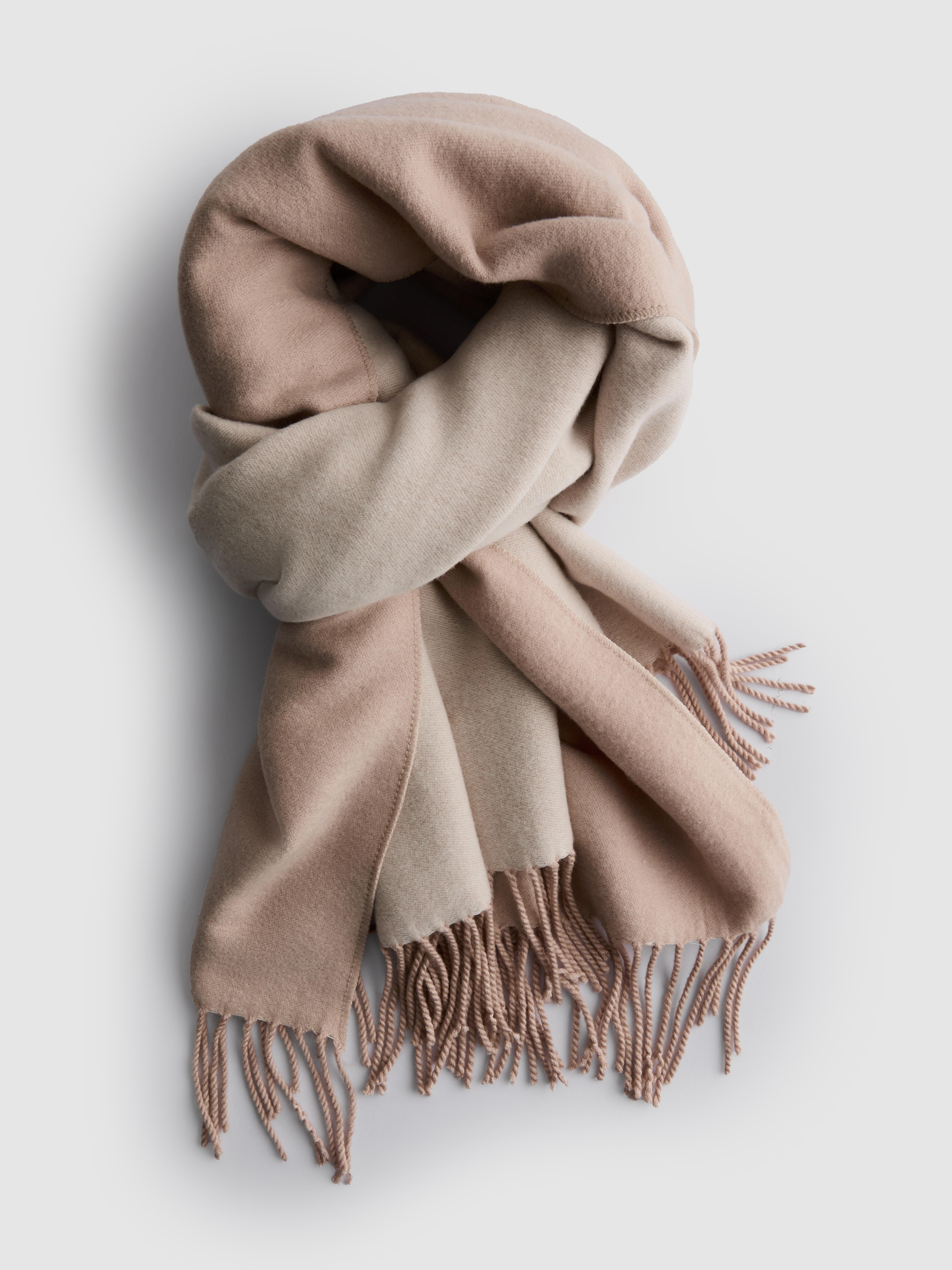 Tassel Two-Tone Scarf Camel