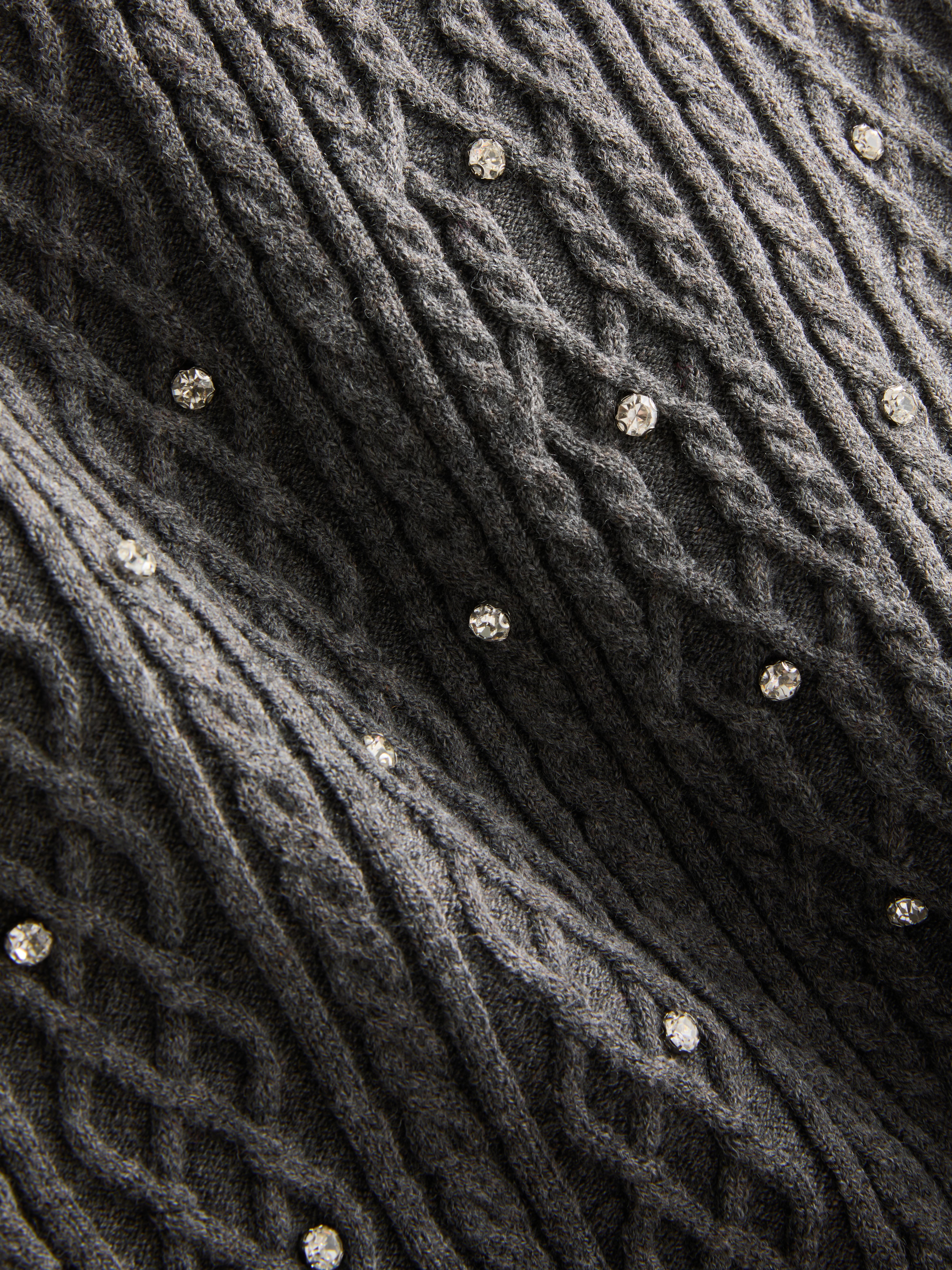 Diamanté Embellished Cable Knit Vest