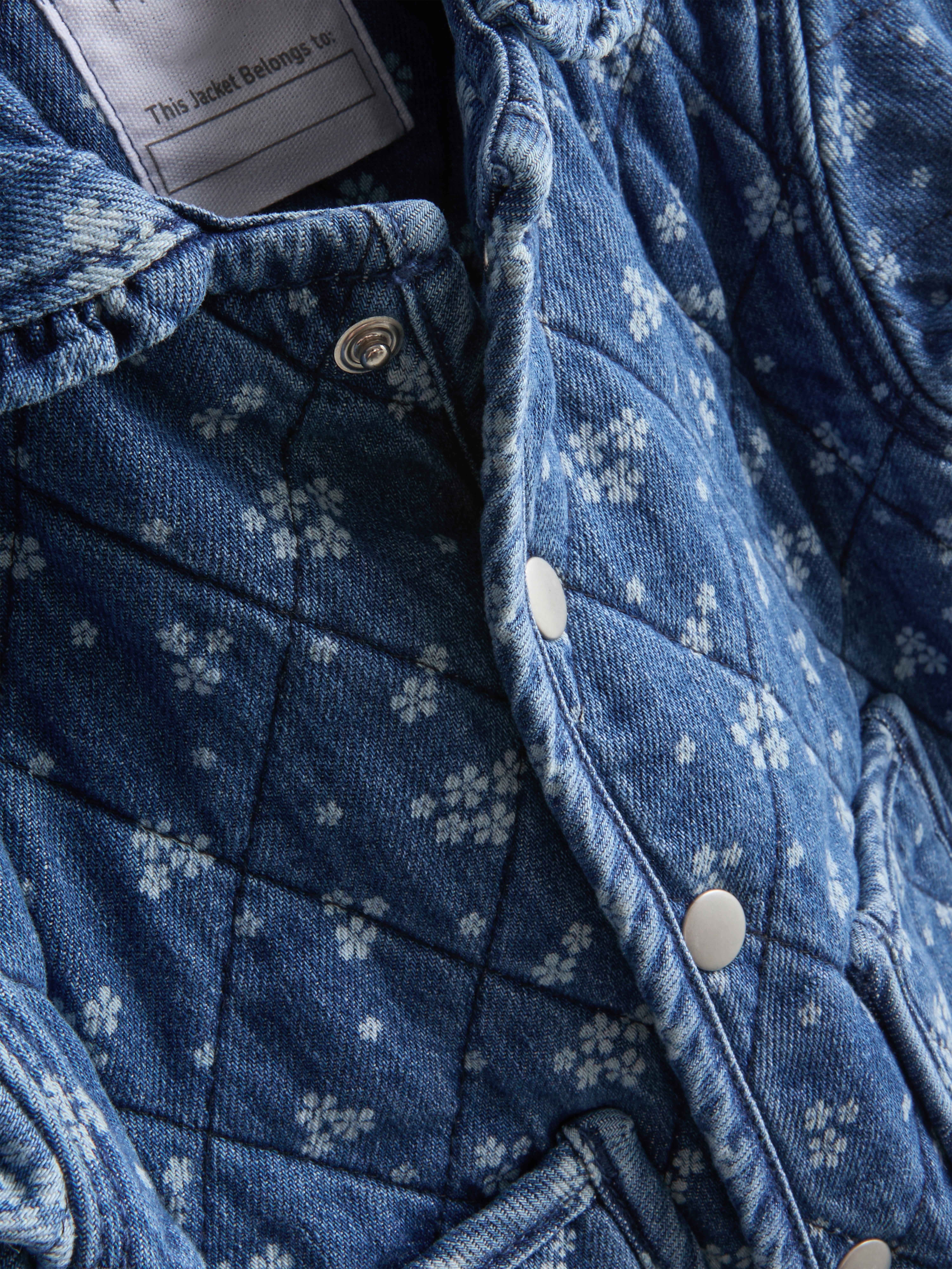 0-36mths | Quilted Floral Denim Jacket and Jeans Set