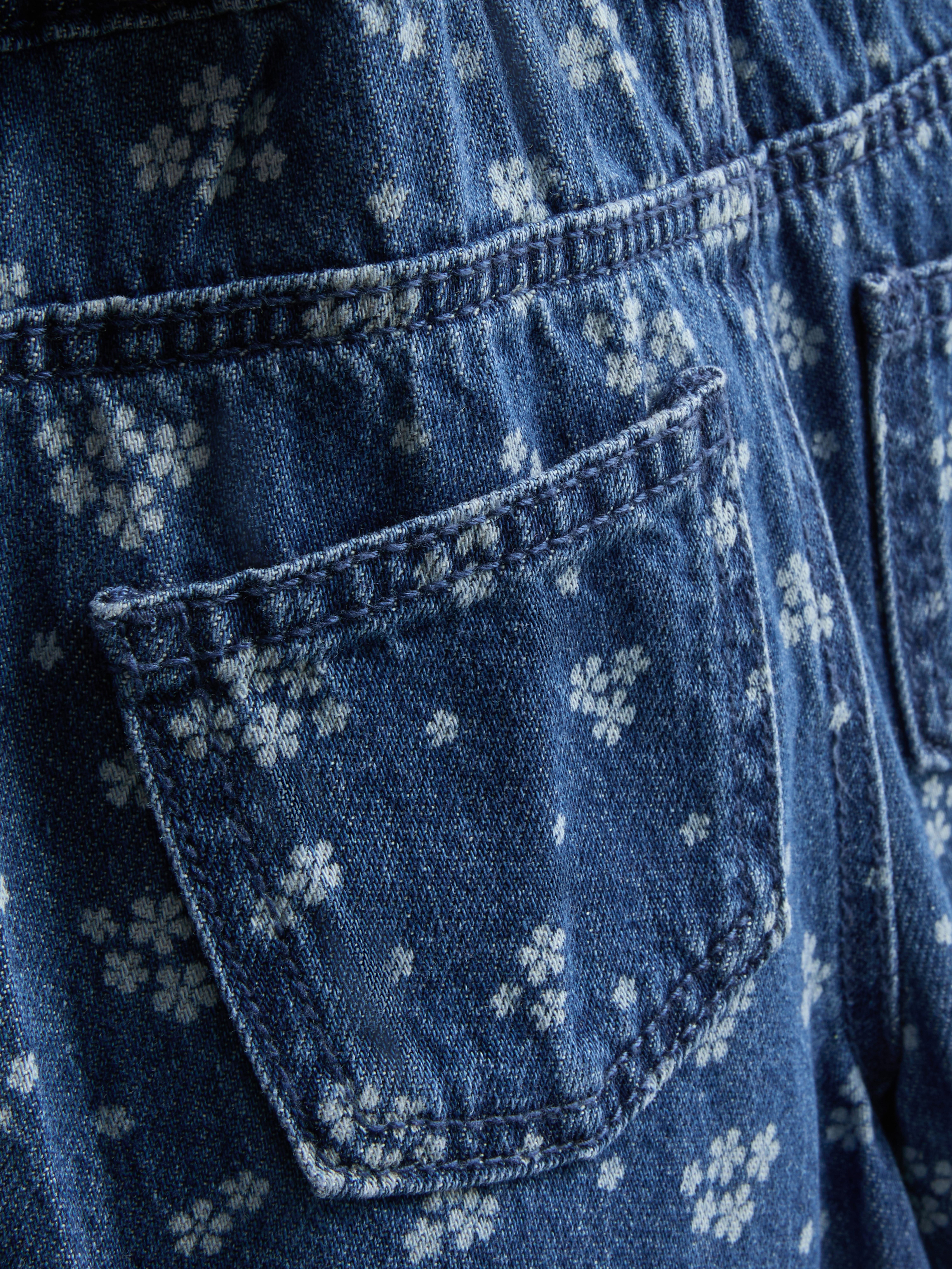 0–36 mois | Ensemble jean et veste en denim matelassée à fleurs