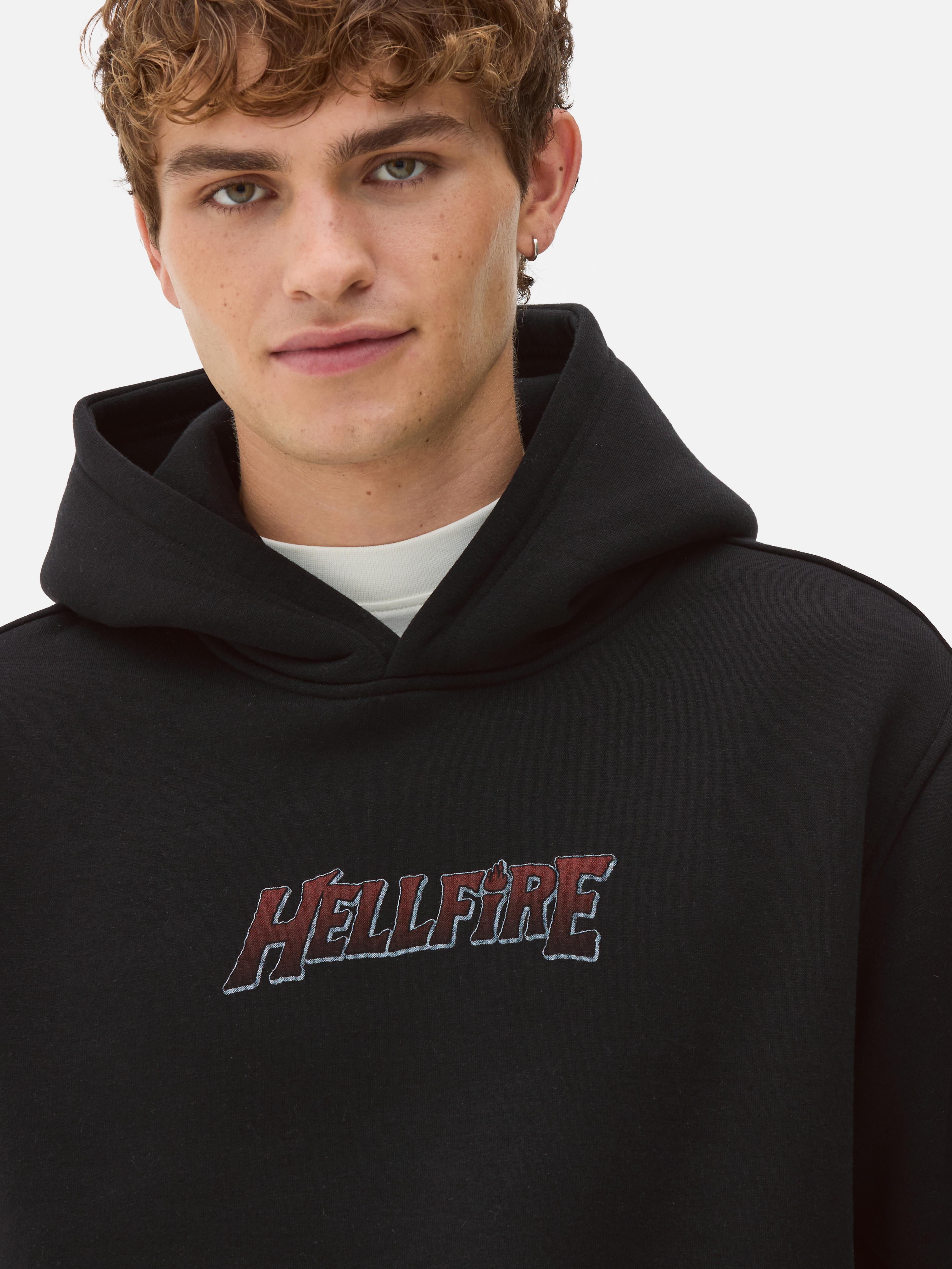 Camisola capuz gráfico Stranger Things Hellfire Club