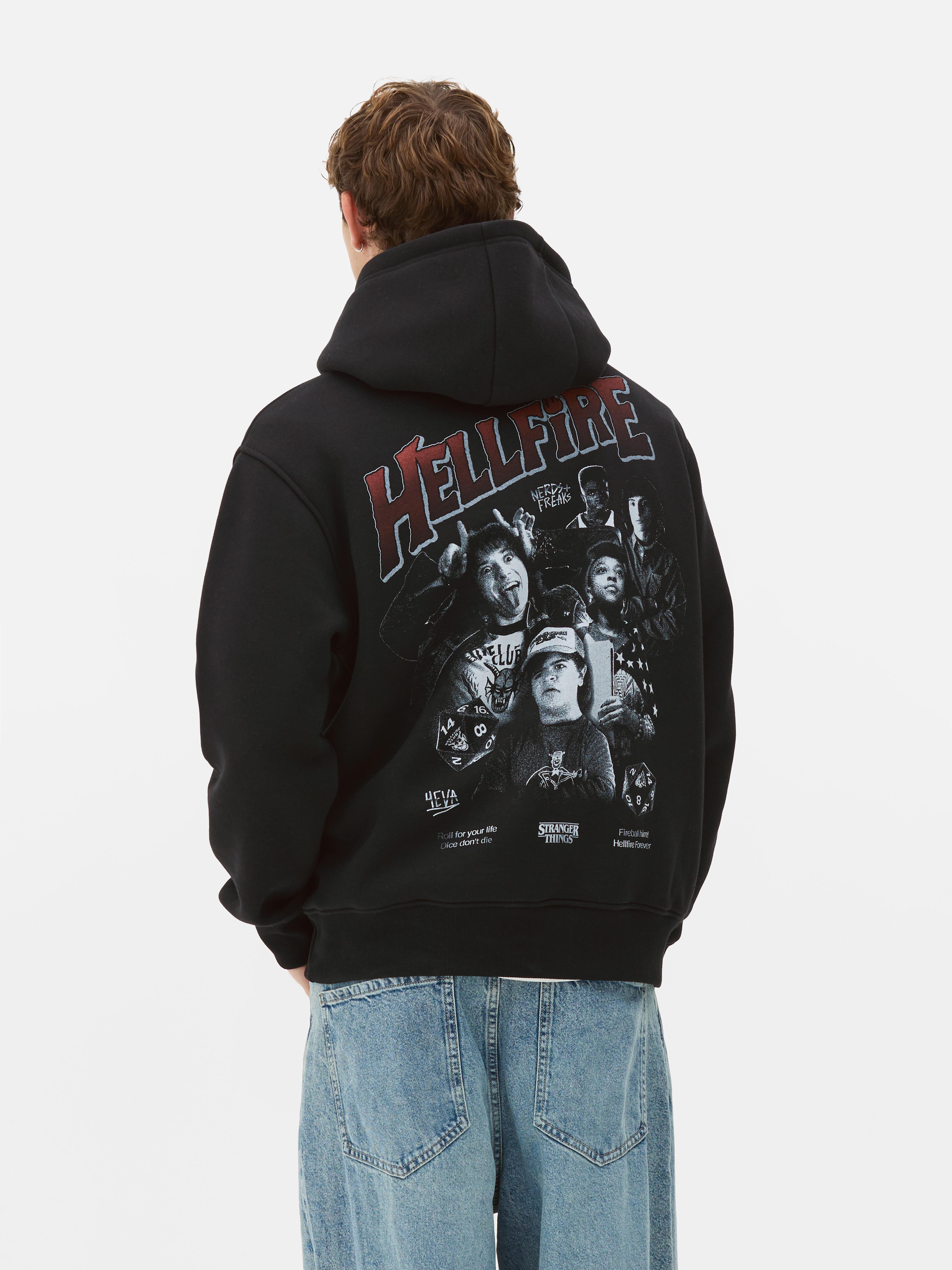 Camisola capuz gráfico Stranger Things Hellfire Club