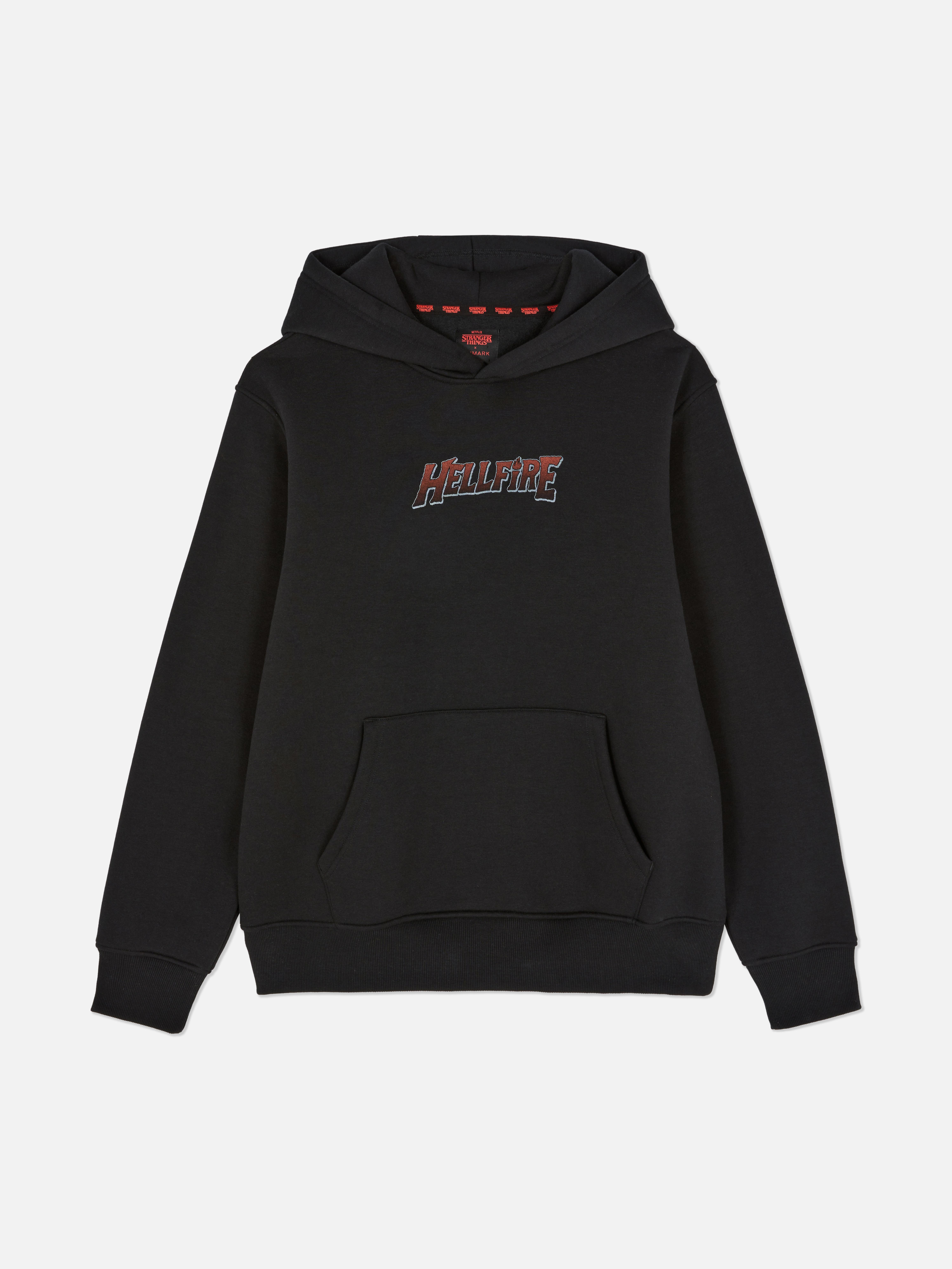 Camisola capuz gráfico Stranger Things Hellfire Club