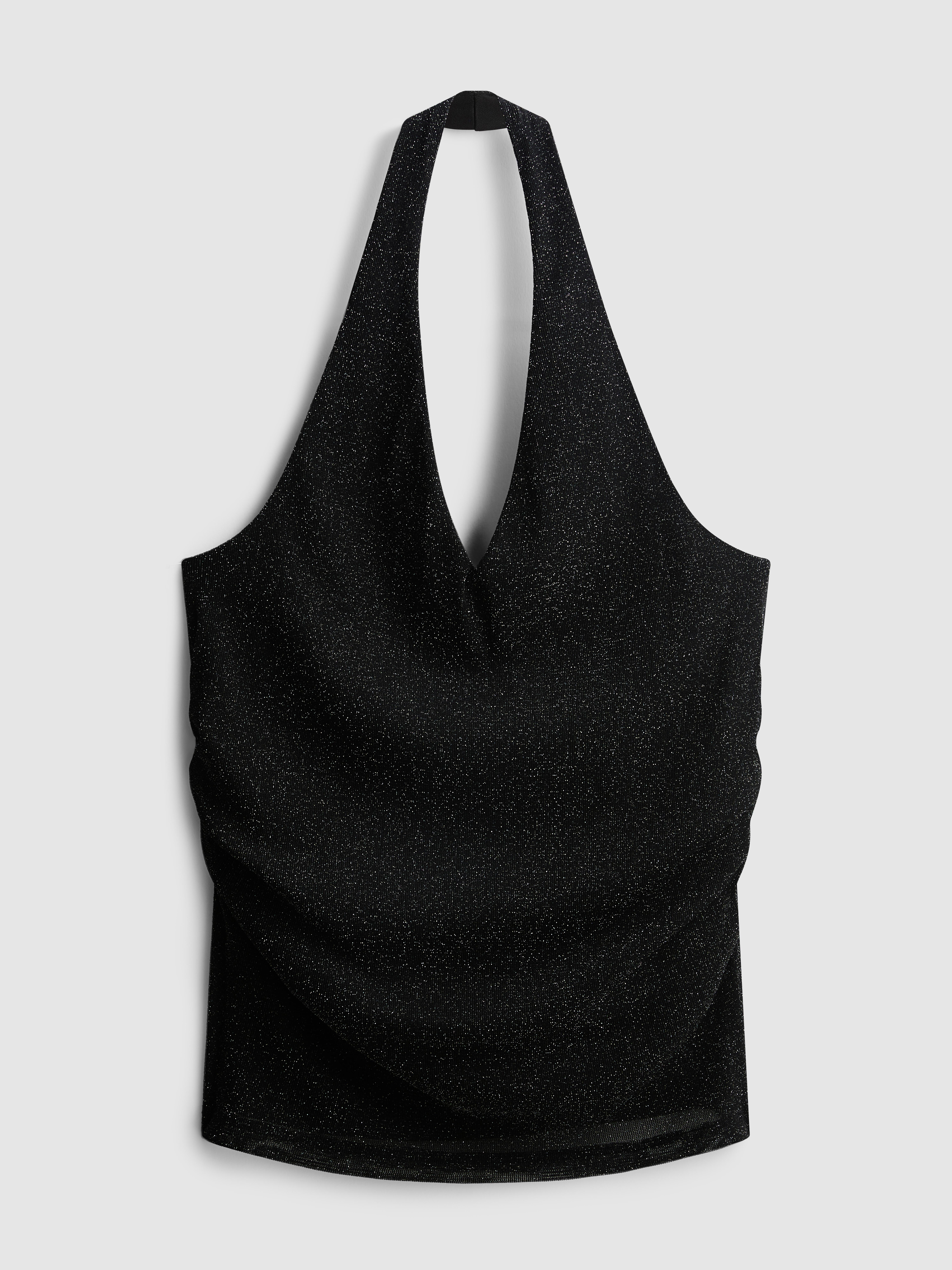 Csillogó, nyakba kötős felső