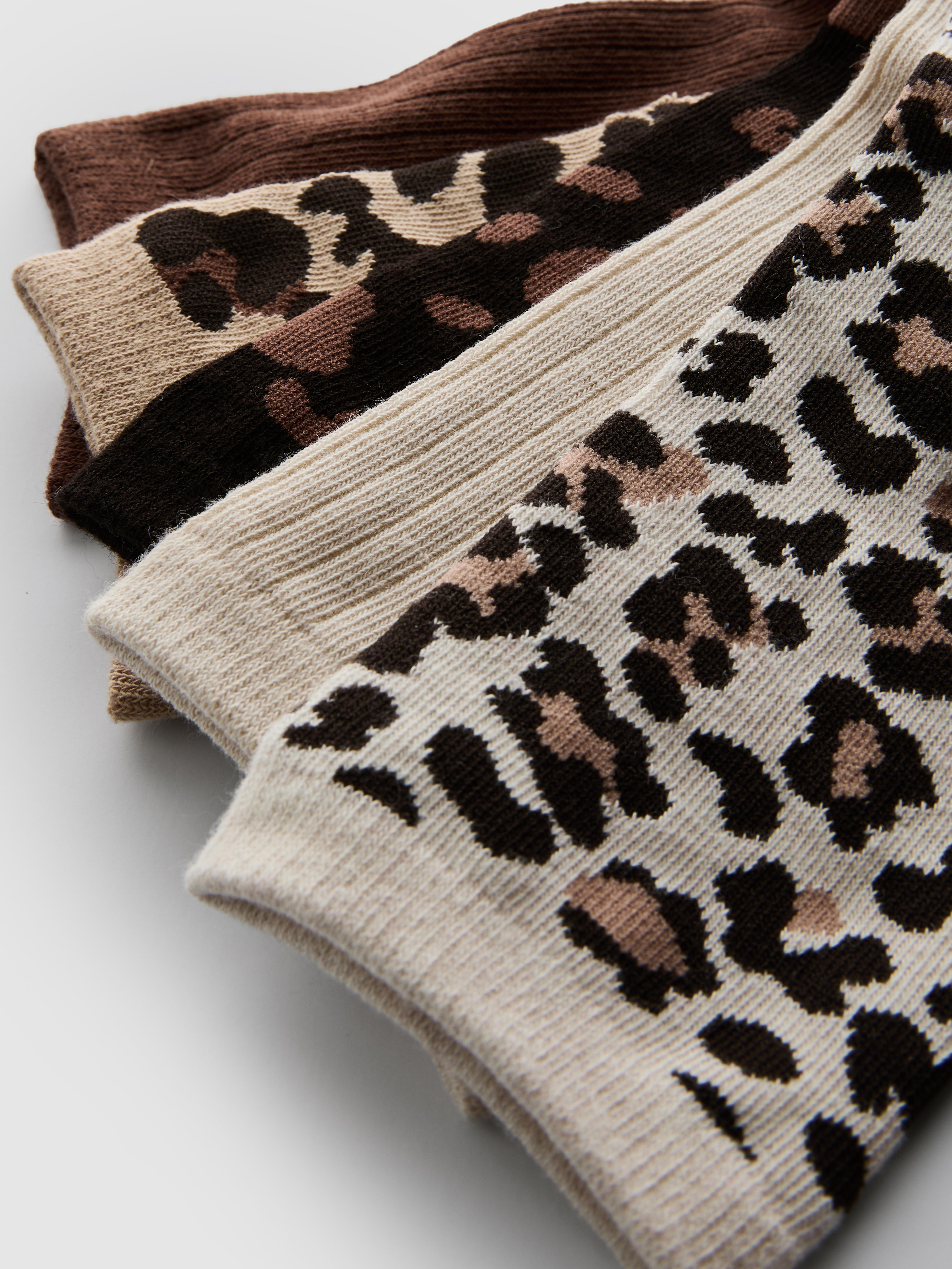 5pk Animal Pattern Crew Socks