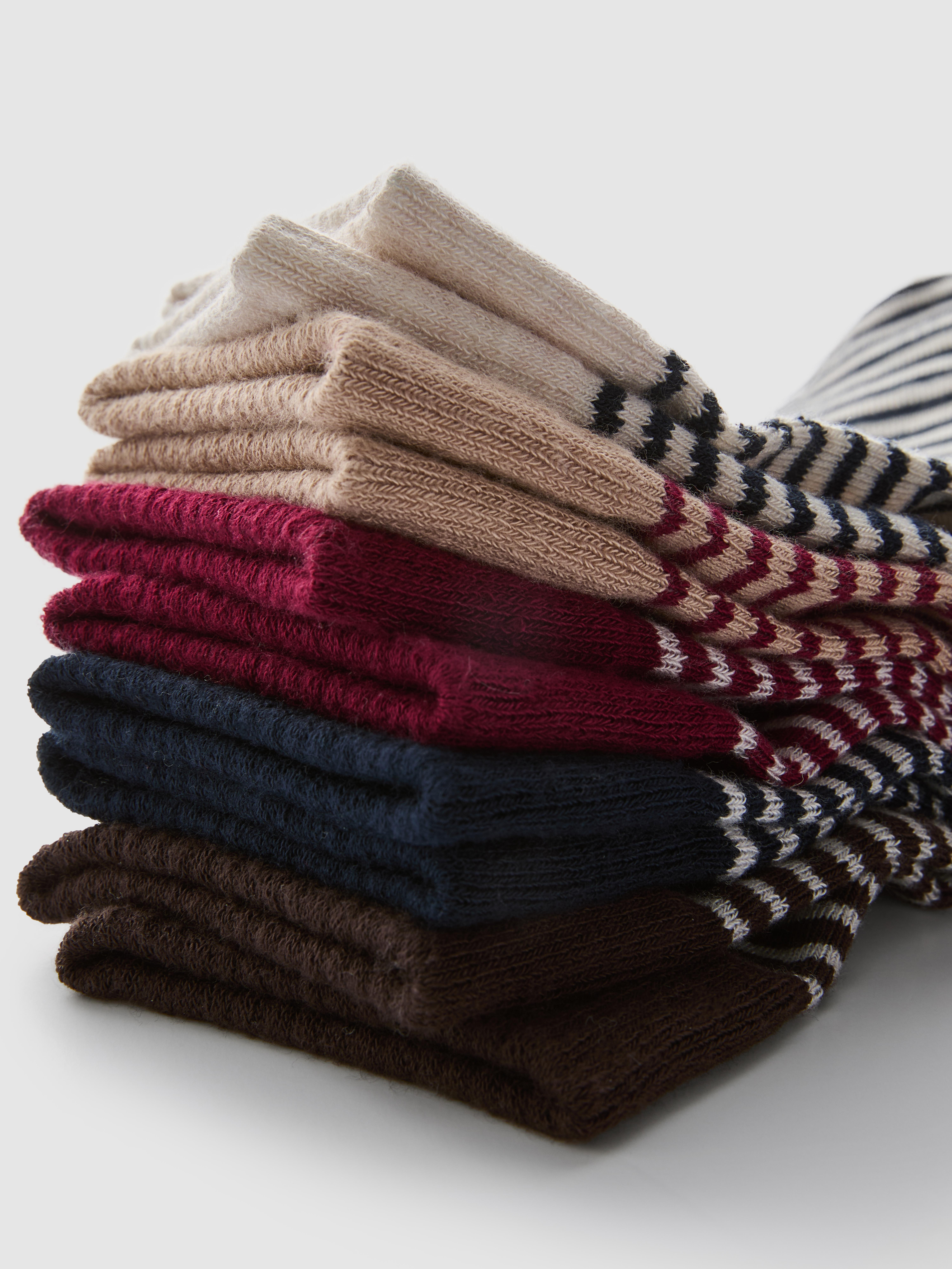 Gestreifte Crew-Socken, 5er-Pack