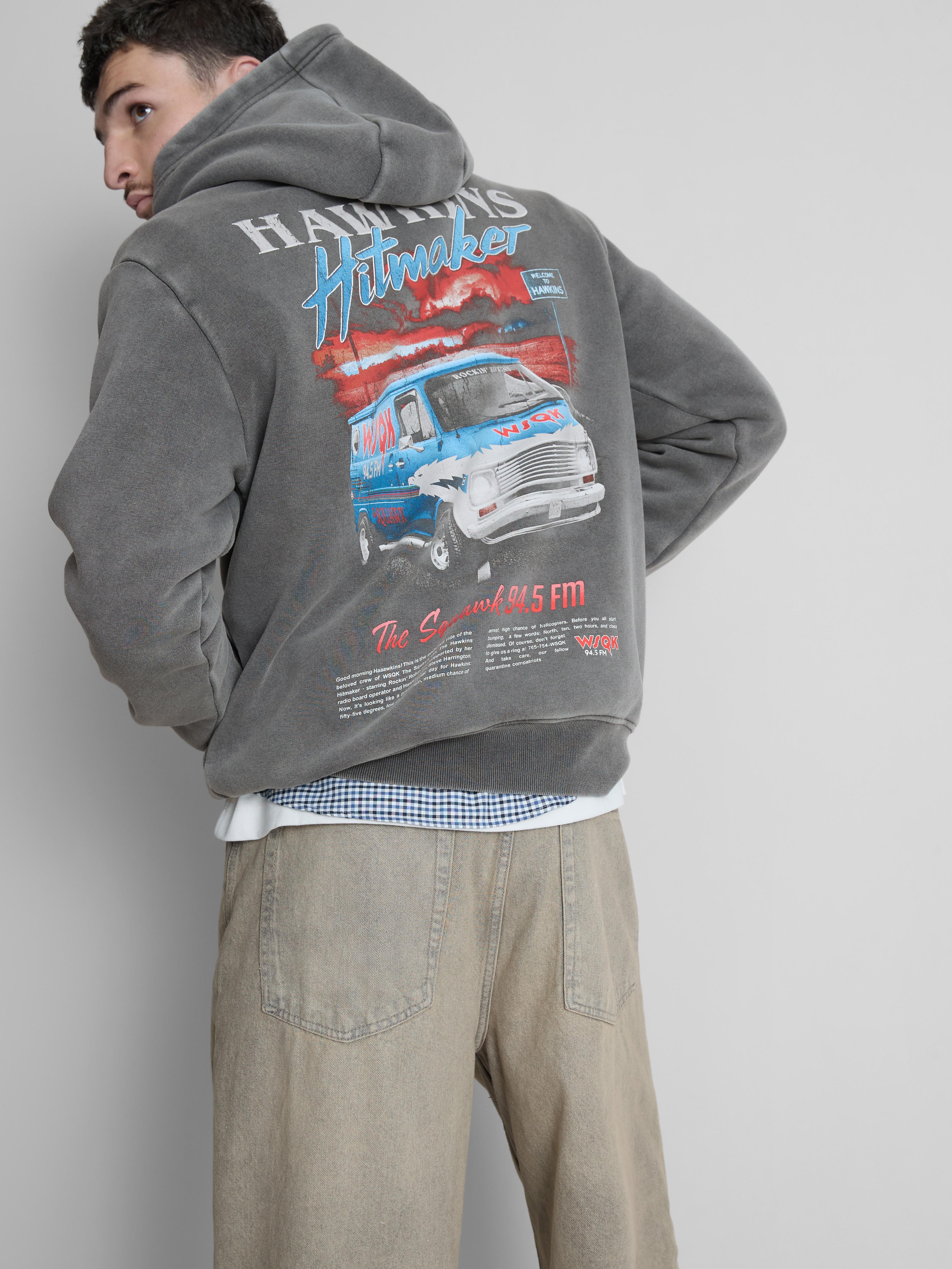 Sweatshirt Stranger Things Hawkins Retro 85 – Officiel – Col Rond Tissé – Coupe Classique