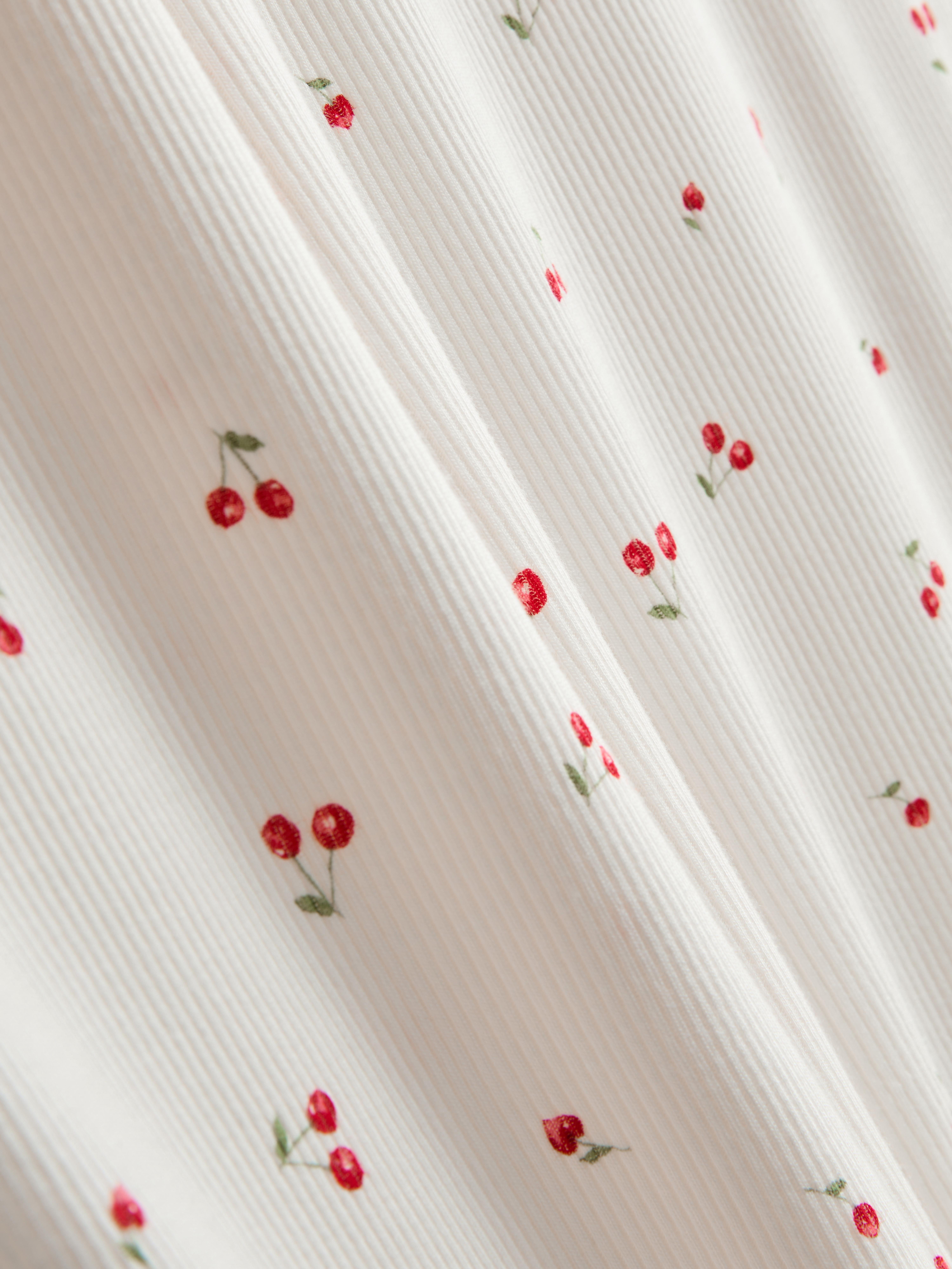 Ribbed Cherry Print Pyjama Bottoms