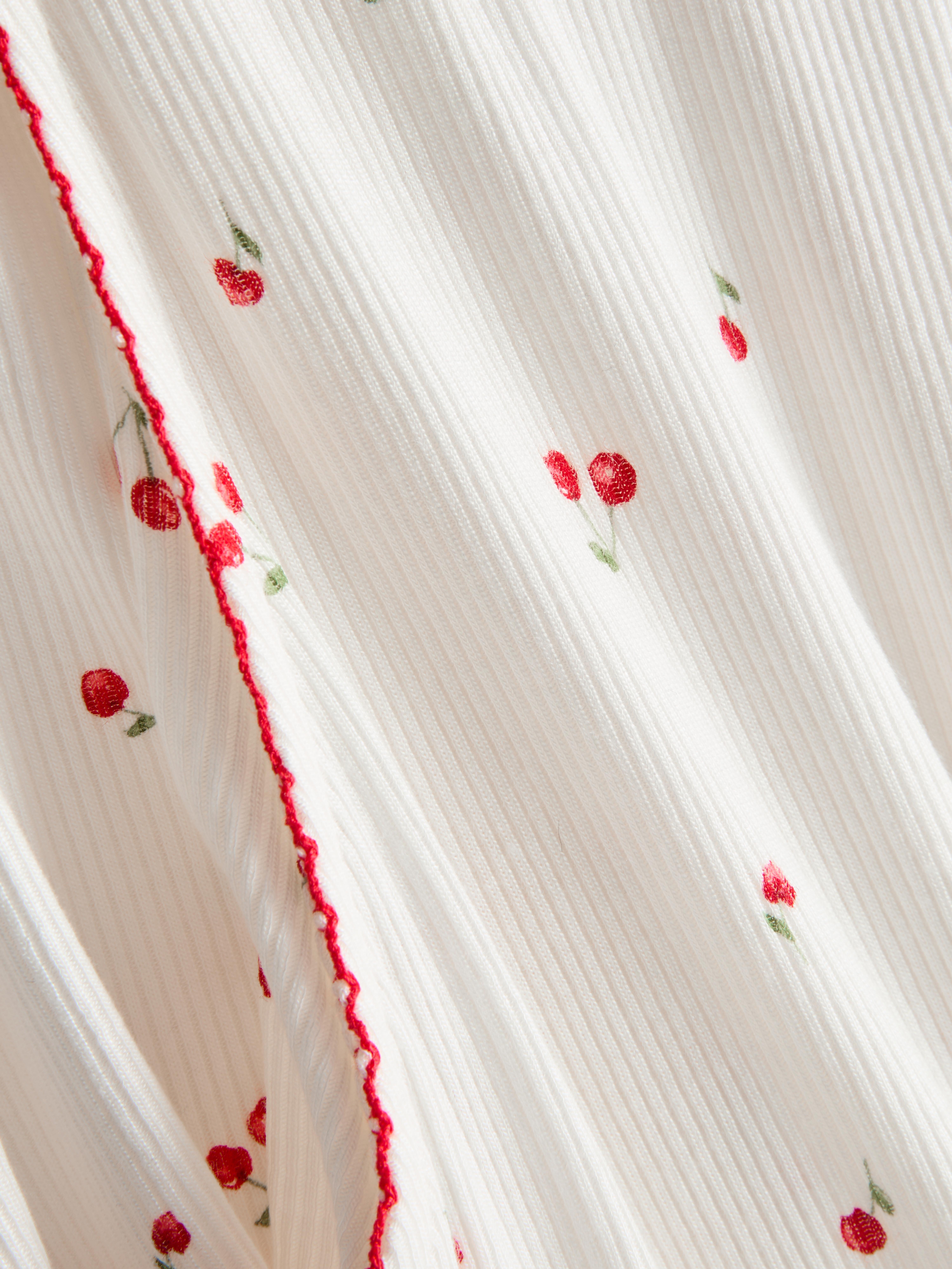 Ribbed Cherry Print Pyjama Bottoms