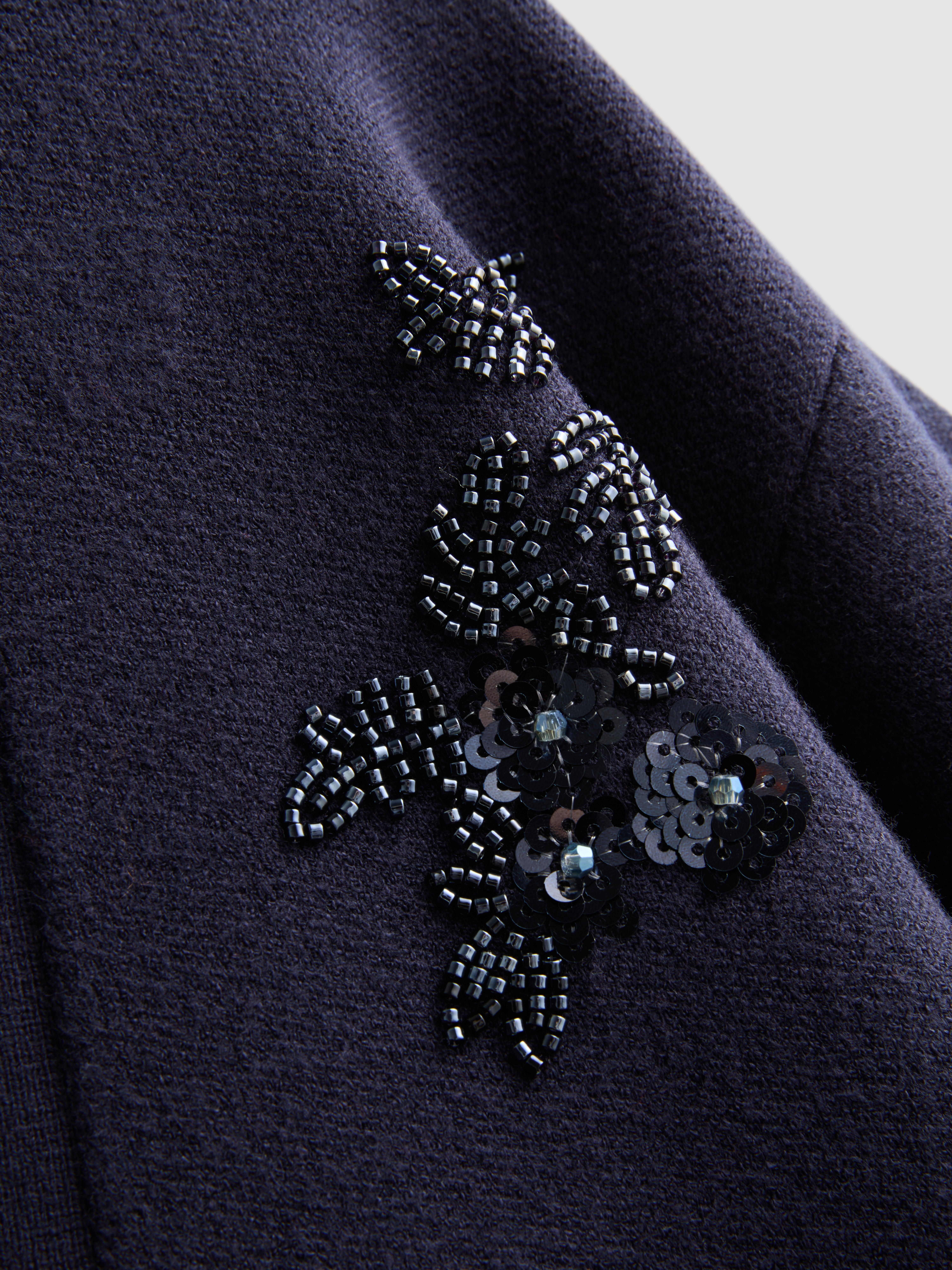 Beaded Floral Embroidered Cardigan