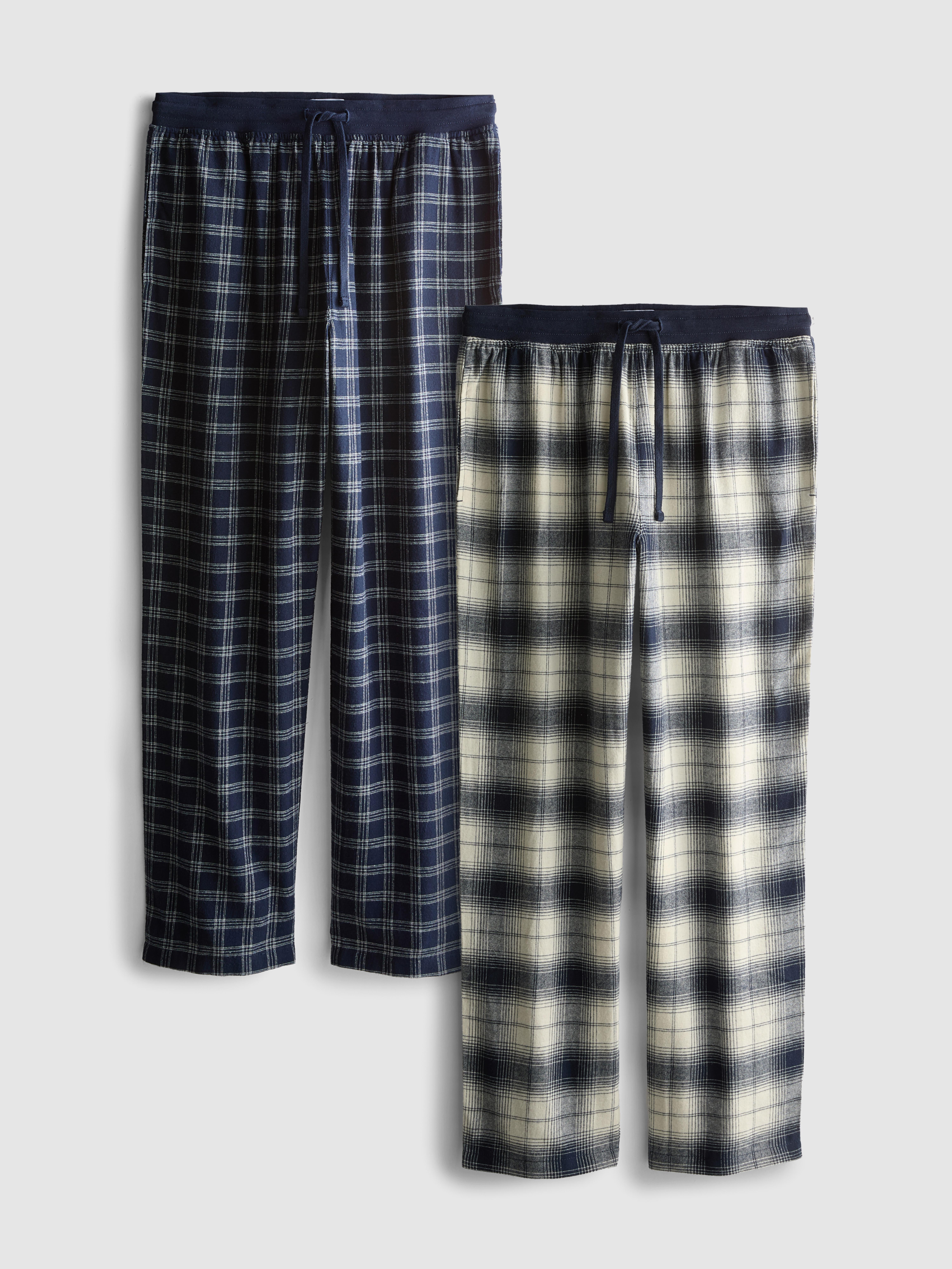 Pack de 2 pantalones de pijama de algodón cepillado